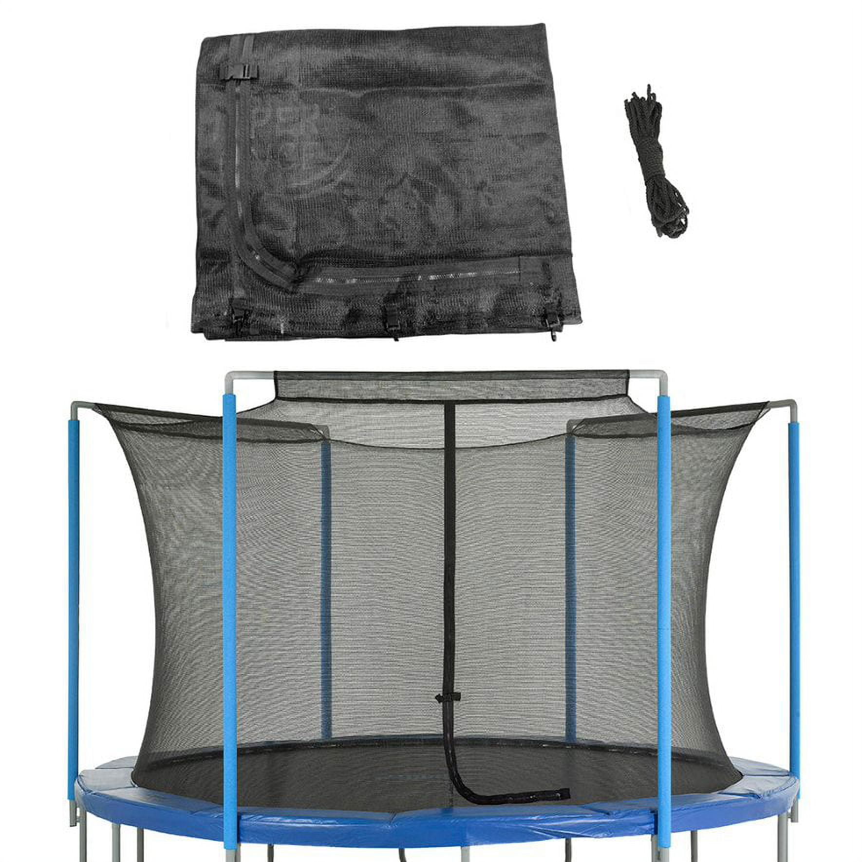 Machrus Upper Bounce Trampoline Net - Trampoline Safety Net Fits 12 ft Round Trampolines using 3 Arches - Breathable UV and Weather-Resistant Trampoline Net Replacement with Top Sleeves