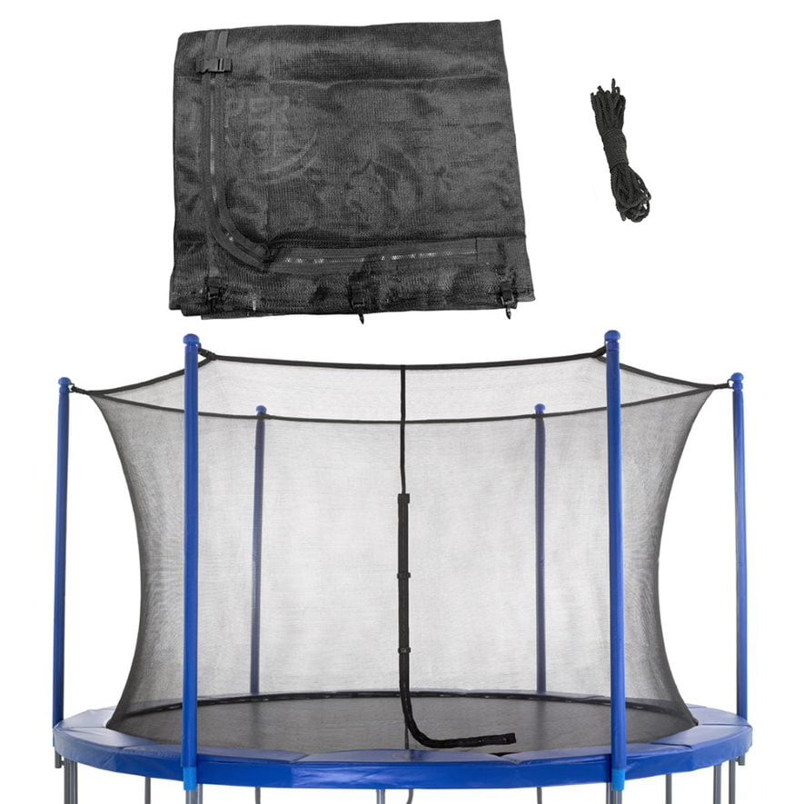 Machrus Upper Bounce Trampoline Safety Enclosure Net, Fits 8 FT Round Frame, Using 6 Poles (or 3 Arches) - Adjustable Straps- Net Only