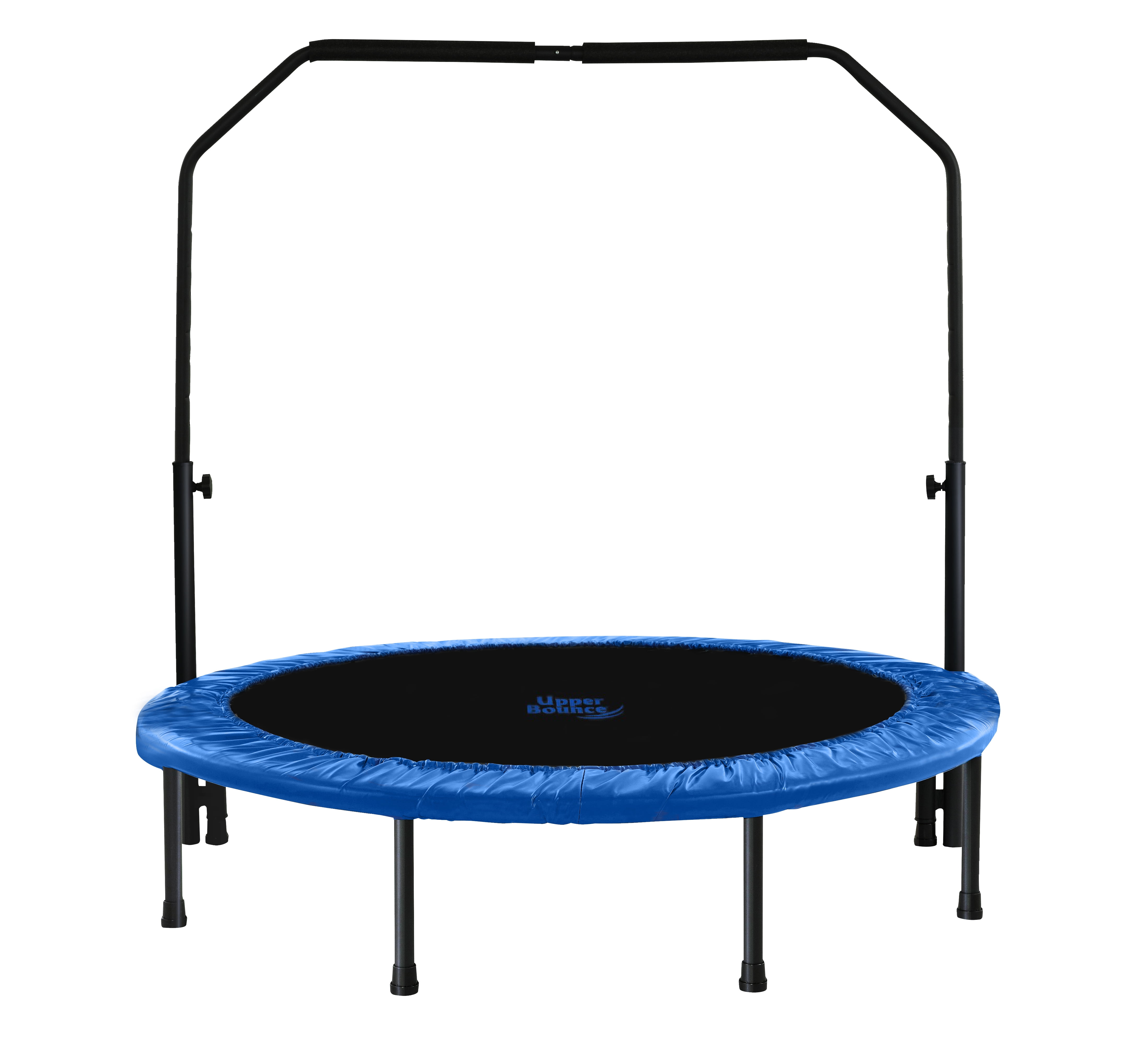 Machrus Upper Bounce 48" Mini Trampoline with Adjustable Handbar – Round Foldable Rebounder Fitness Trampoline for Kids & Adults