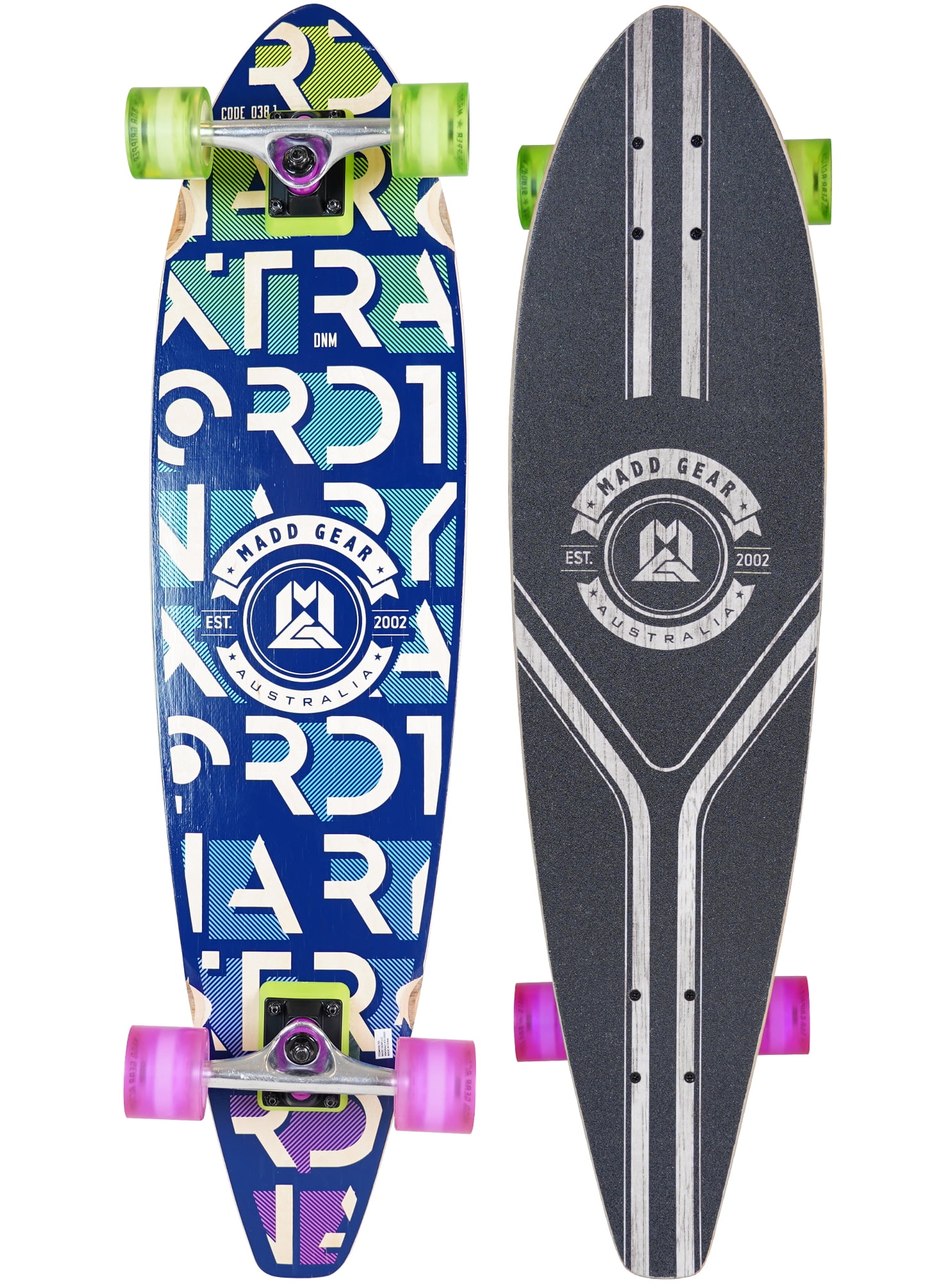 Madd Gear 36" Pintail Longboard Skateboard – 62mm Wheels, ABEC-9 Bearings, Maple Deck for Cruising & Carving