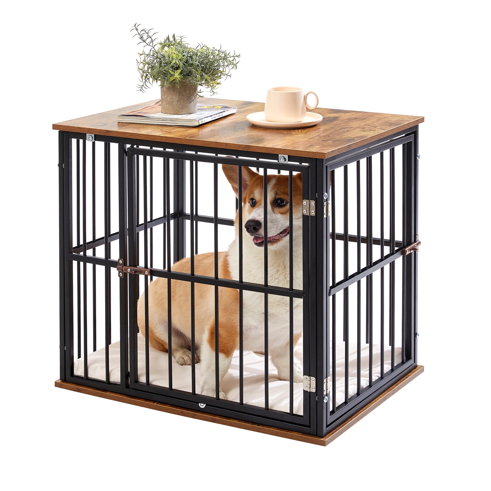 Made4Pets 2-Door Wooden Furniture Style Crate for Dogs with Cushion