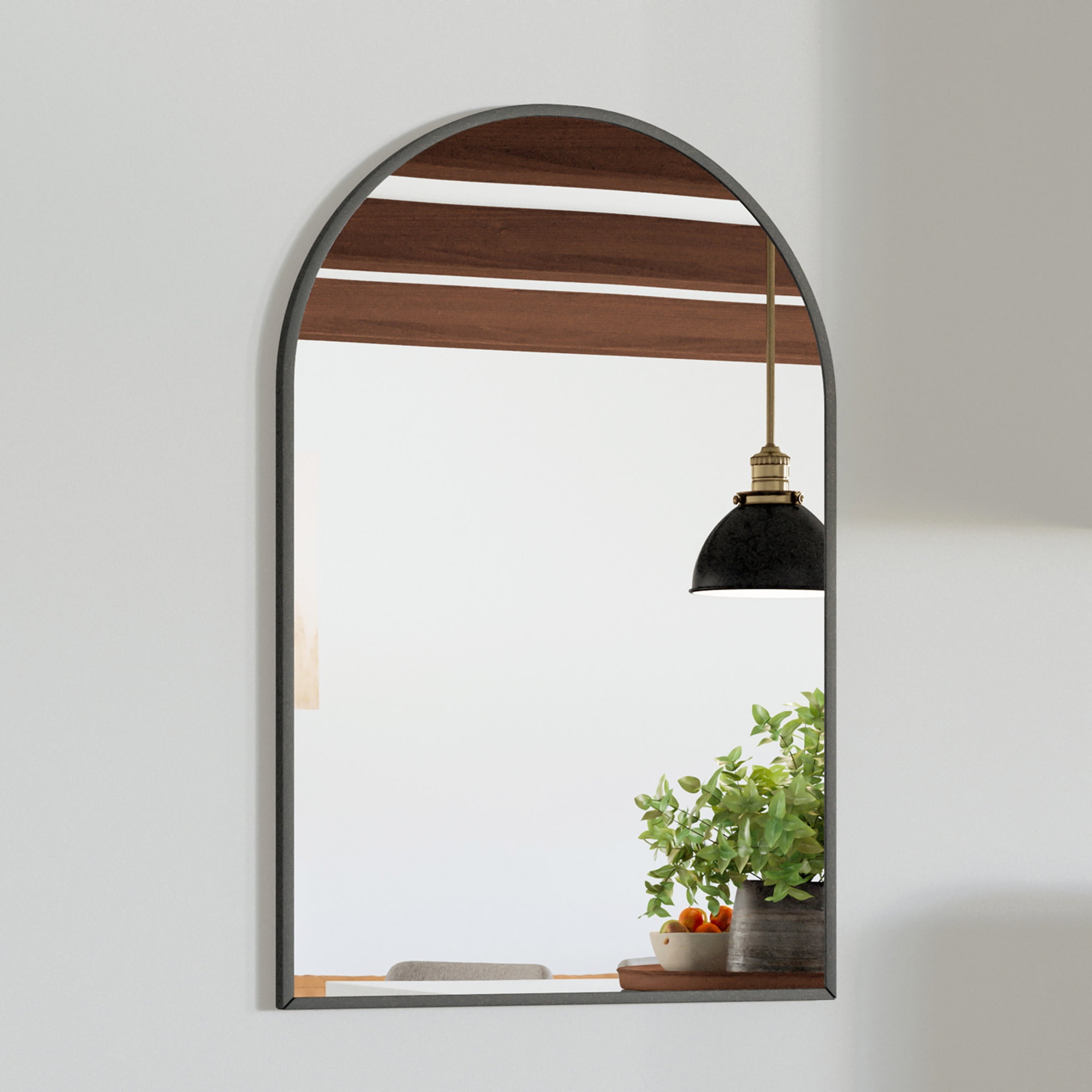 Design House Maeve Arch Wall Accent Mirror with Black Frame, 36" x 24"