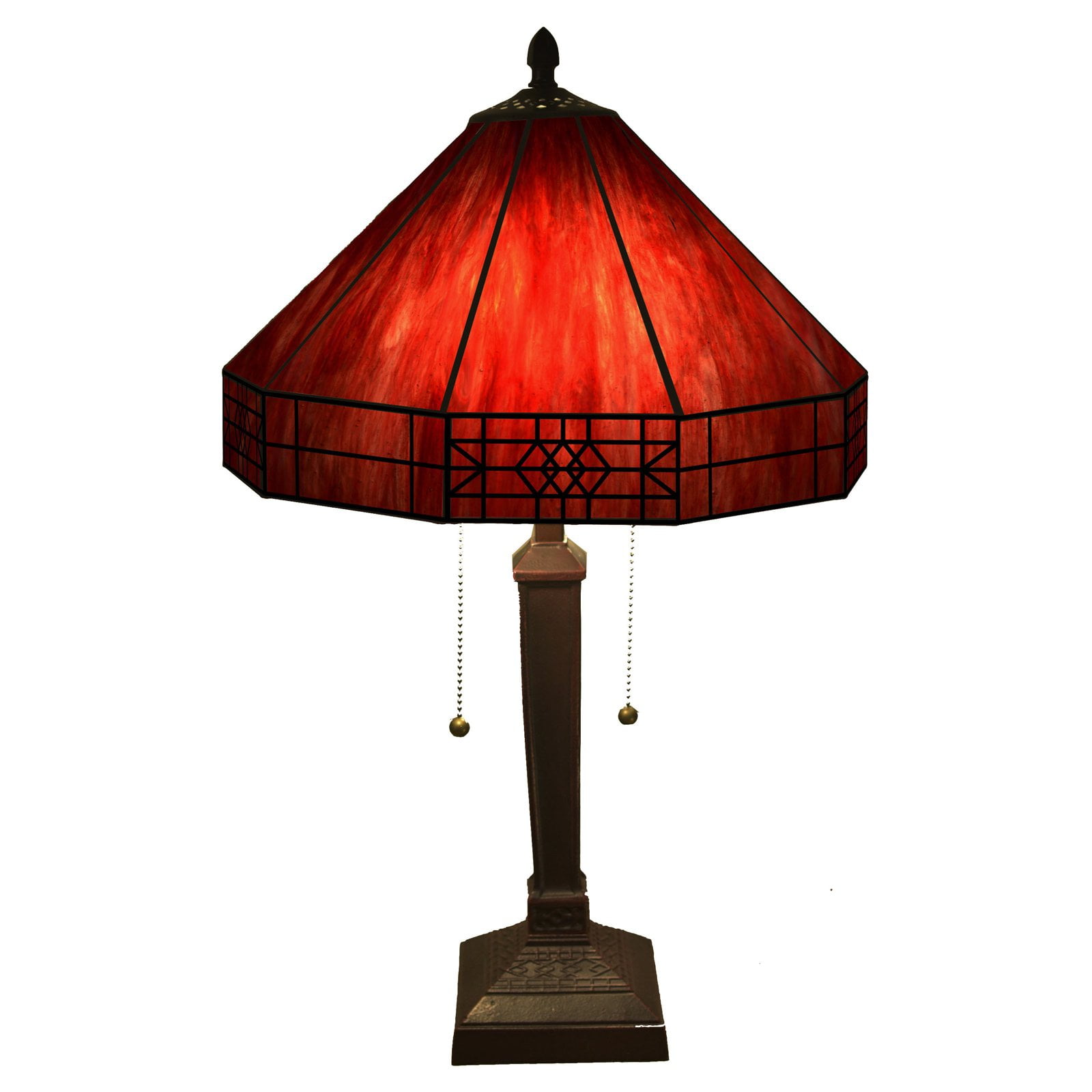Maeve Tiffany-style 2-light Red Table Lamp