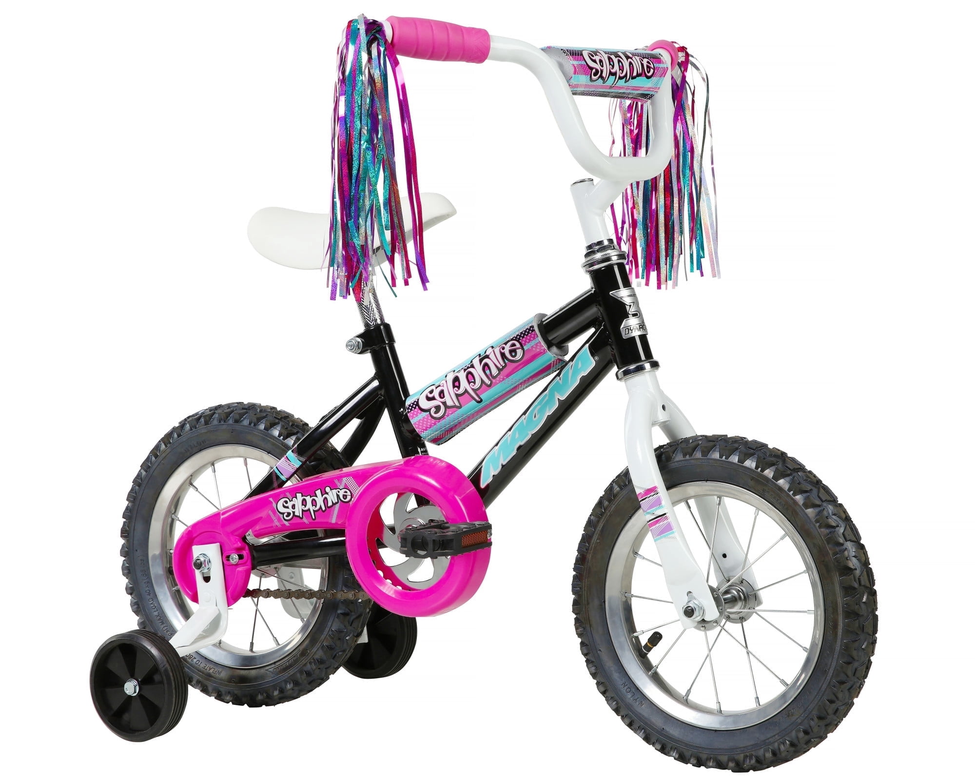 Dynacraft Magna Sapphire 12 Inch Girls Bike, BMX Bike Style, Easy Assembly Kids BMX Bike, Perfect Bike for Kids Ages 3-5, Black, 1 Count