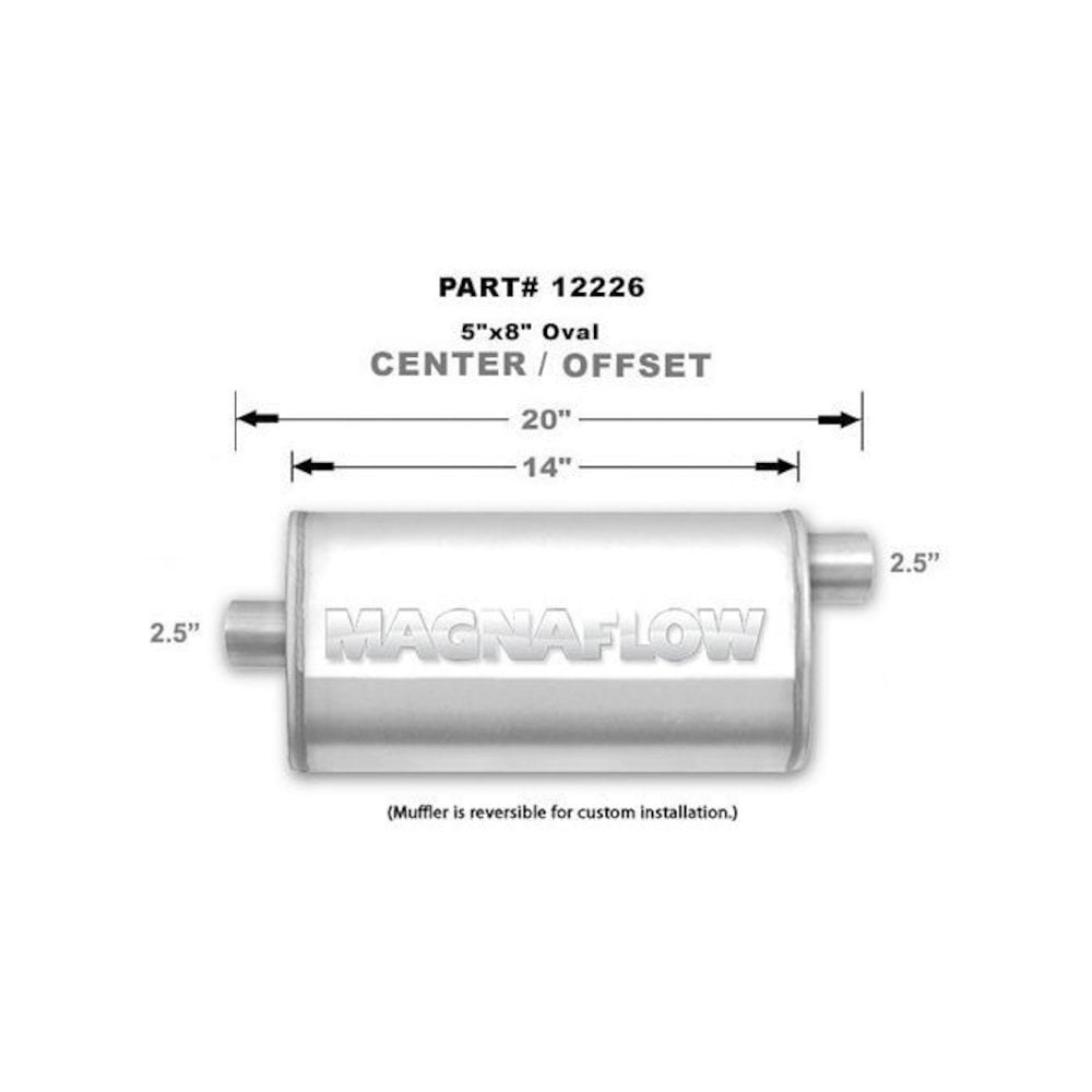 Magnaflow Perf Exhaust Muffler Stainless 2.5in Offset In Center Out