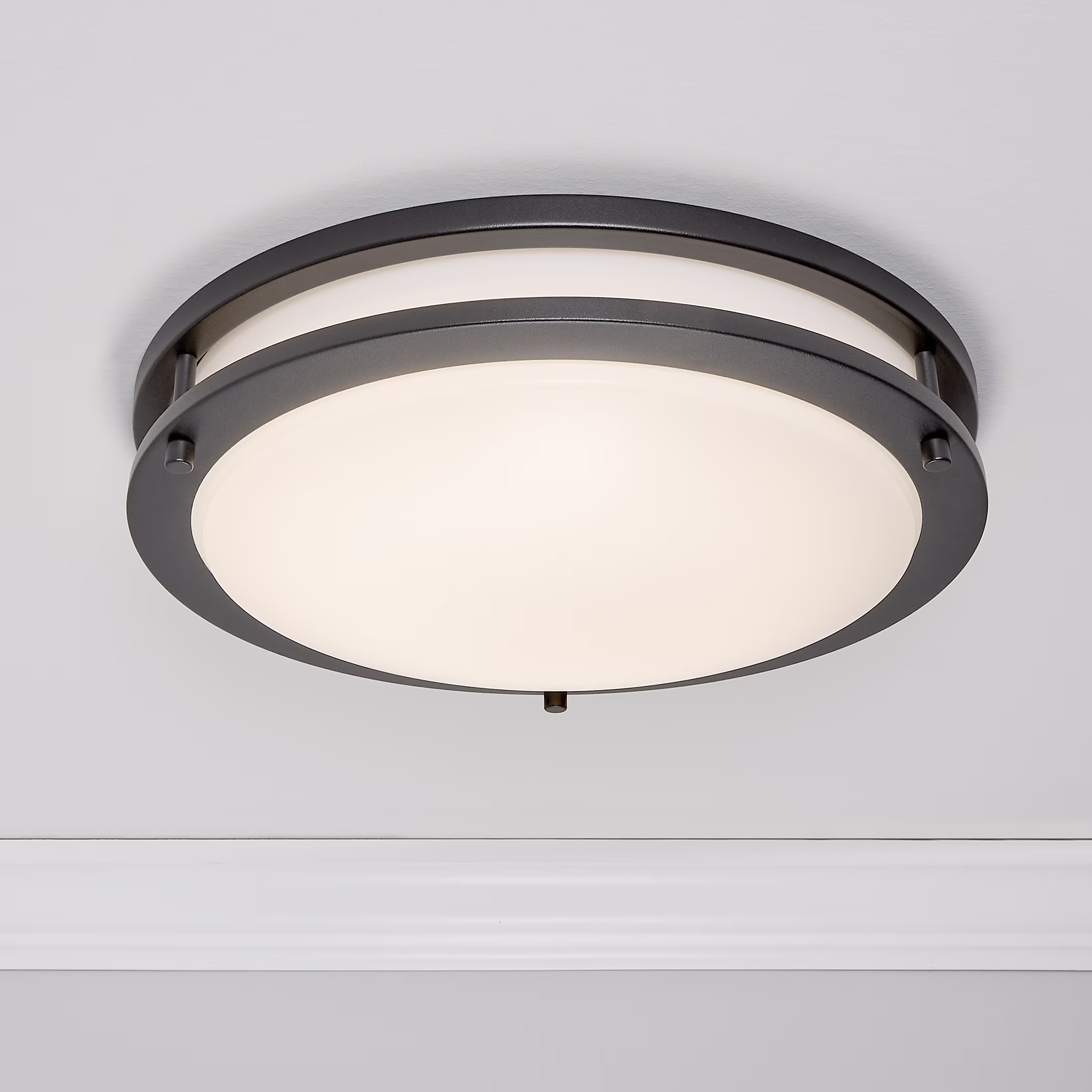 Maxxima 14 in. Black LED Ceiling Mount Fixture, 3000K, 1650 Lumens