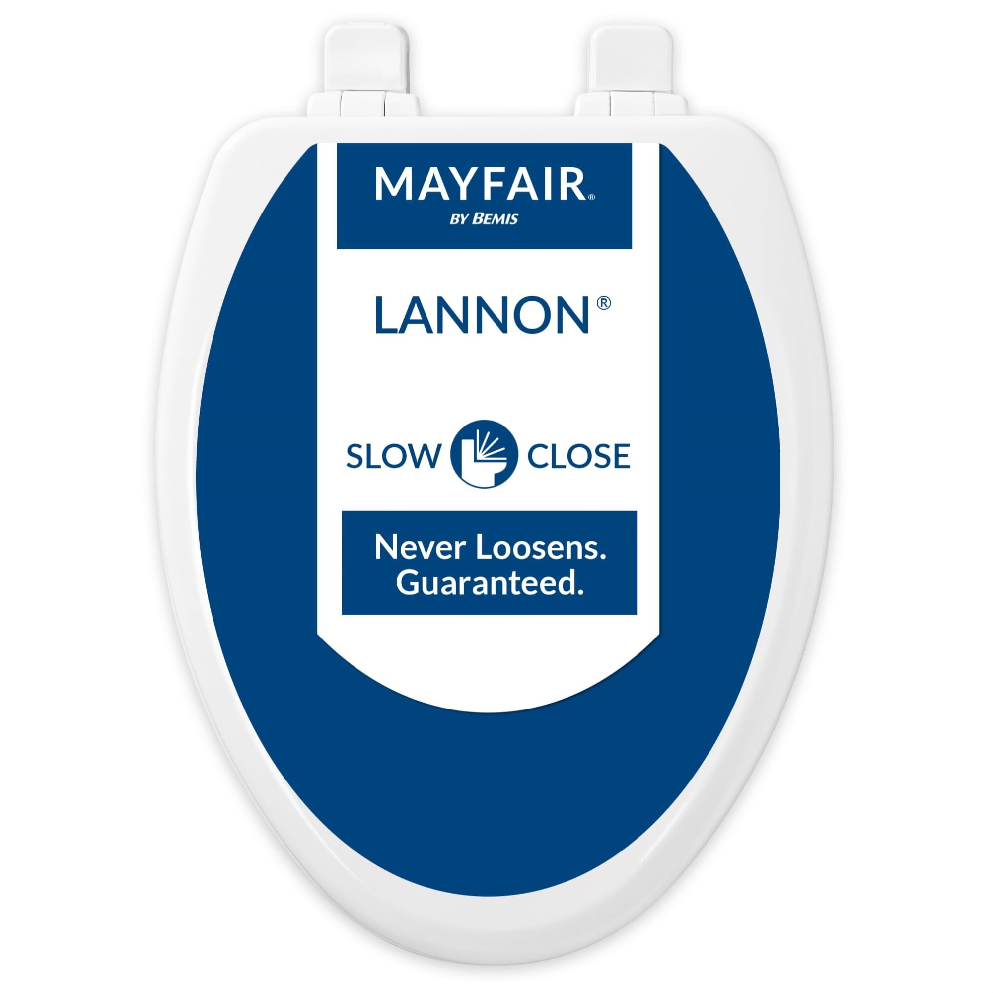 Mayfair Slow Close Elongated White Molded Wood Toilet Seat