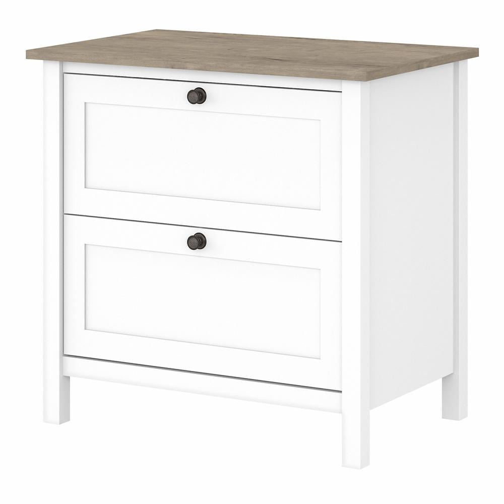 Mayfield 2 Drawer Lateral File Cabinet in Shiplap Gray and Pure White