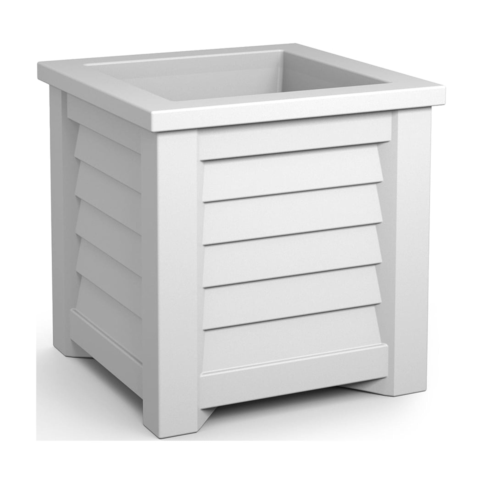 Mayne Lakeland 16" x 16" x 16" Square White Self Watering Plastic Planter