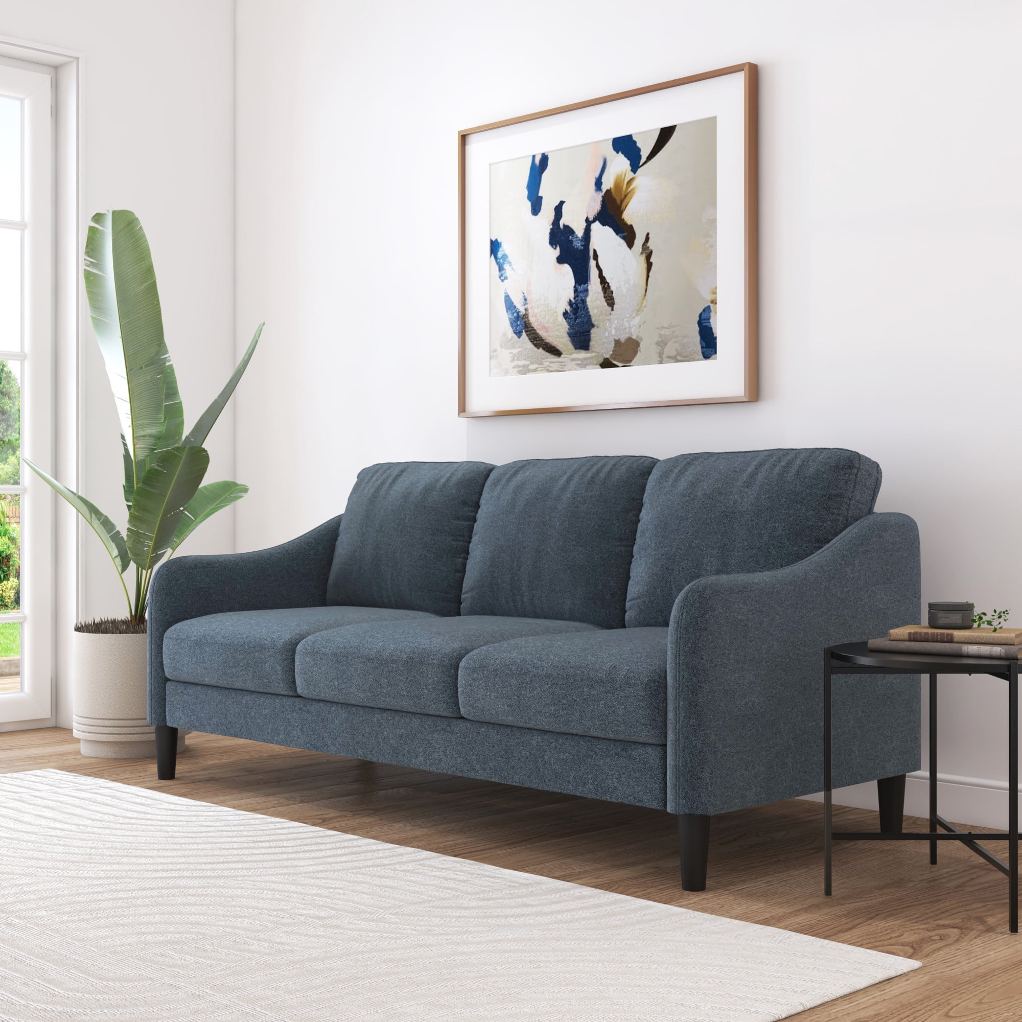 Mainstays Westley Swoop Arm 74" Sofa, Blue Cove