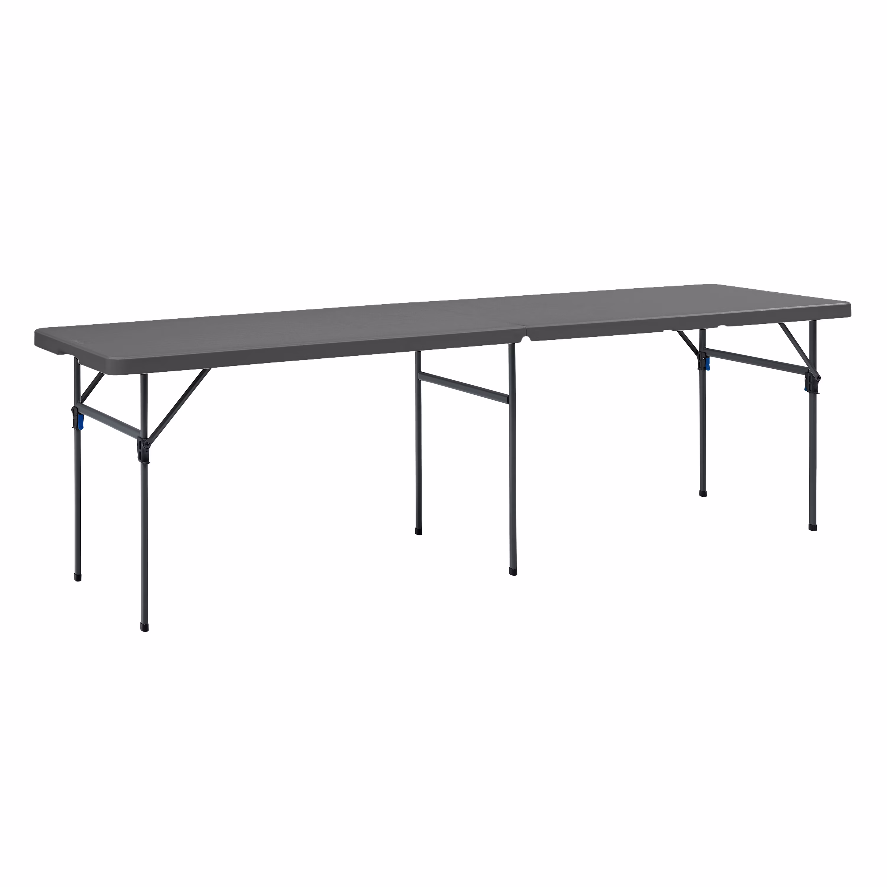 Mainstays Black 8 Foot Easy Fold Folding Plastic Table, Heavy Duty, Indoor Outdoor, Scratch Resistant, Stain & UV Damage