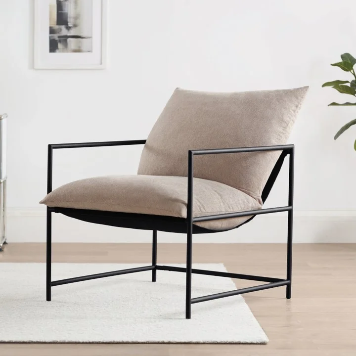 Mainstays Metal Framed Sling Accent Chair, Oatmeal