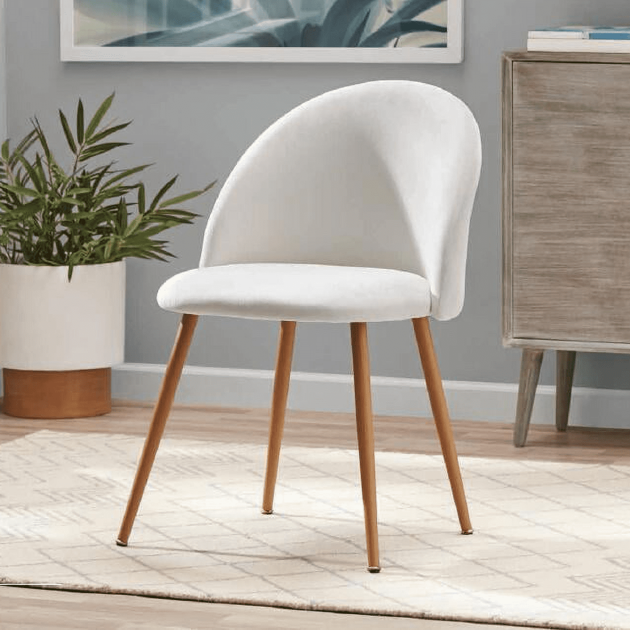 Mainstays Modern Accent Chair, Cream White