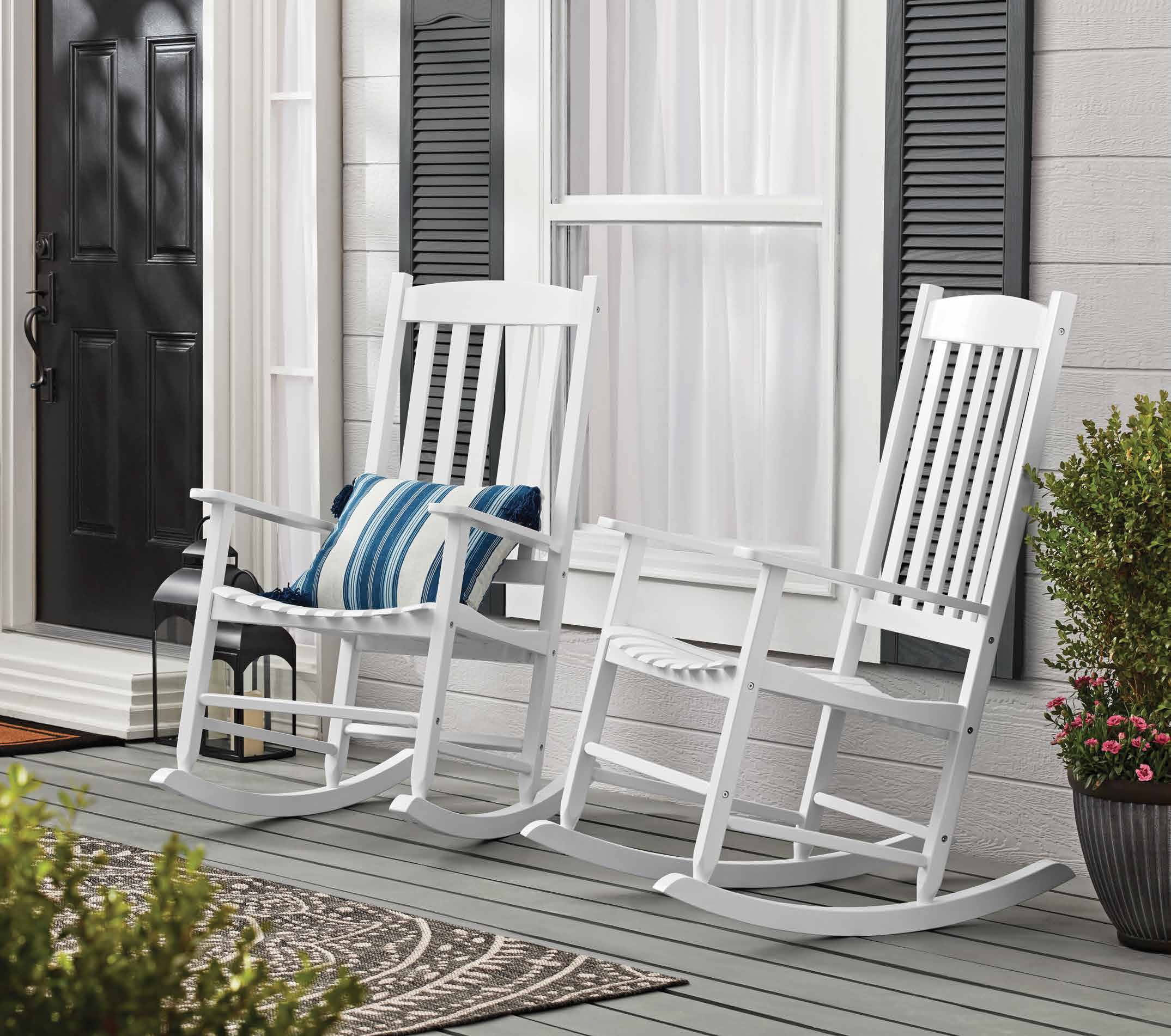 Mainstays Outdoor Wood Porch Rocking Chair, White