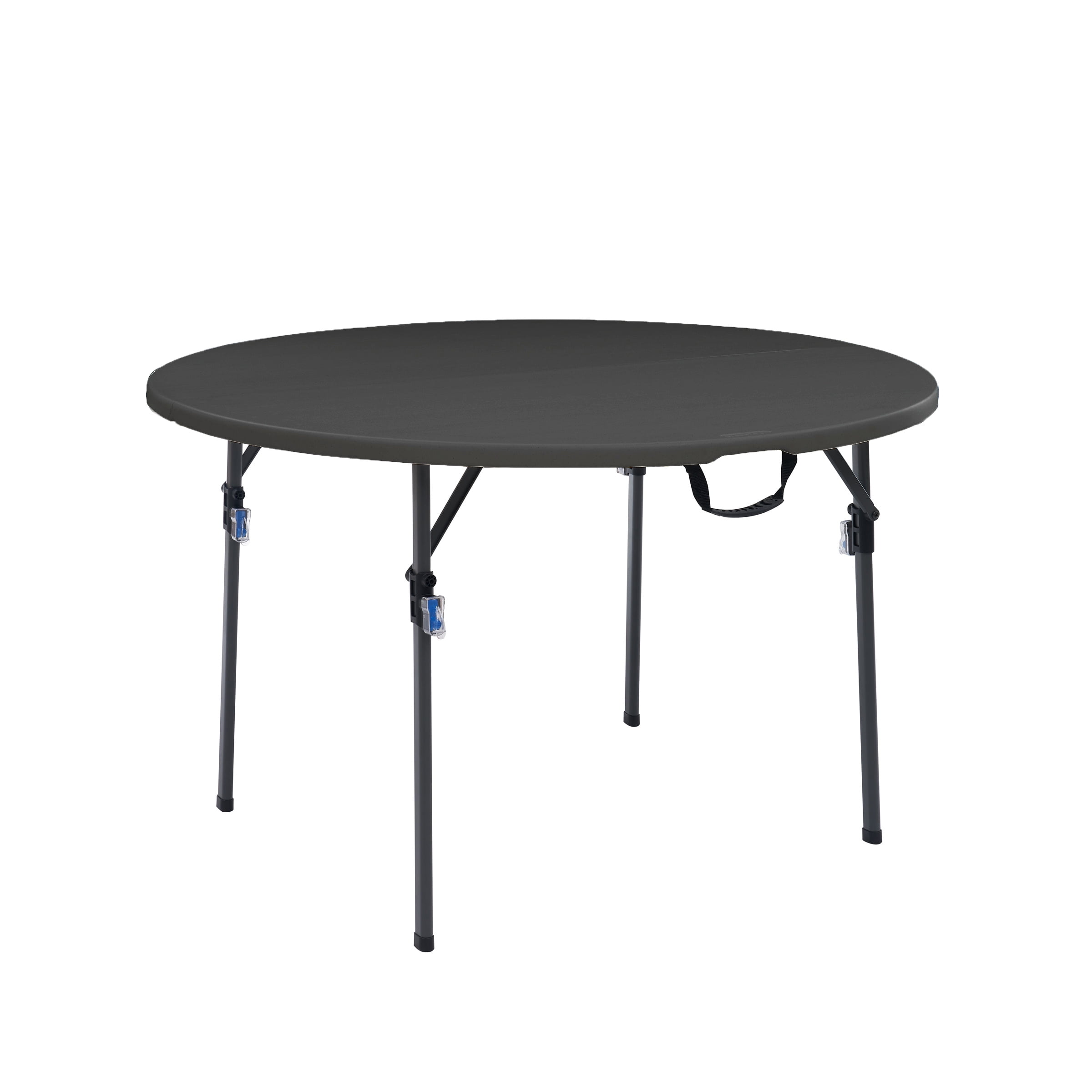 Mainstays 4 Foot Fold-in-Half Round Plastic Table, Indoor Outdoor, Black