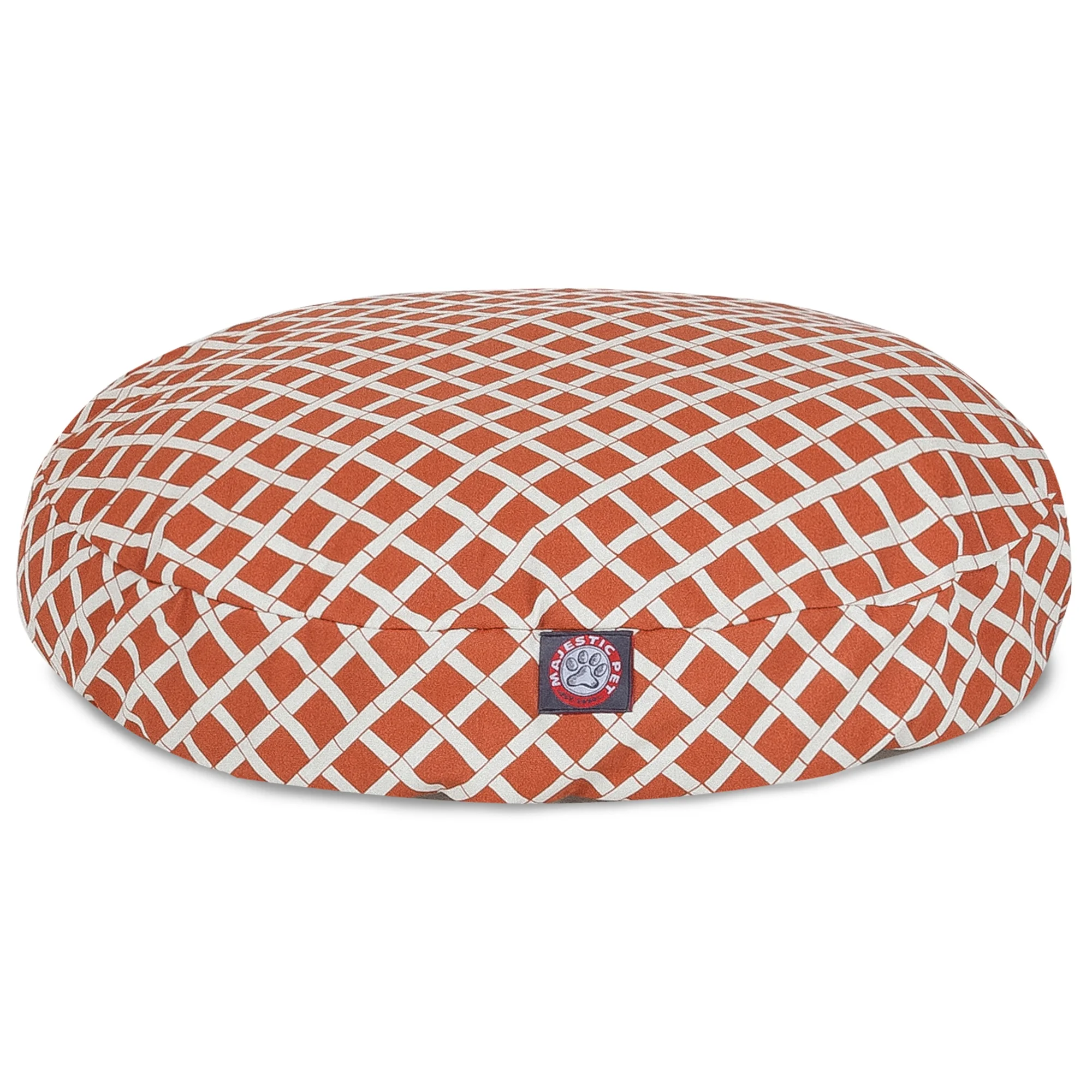 Majestic Pet | Bamboo Round Pet Bed For Dogs, Removable Cover, Burnt Orange, Small
