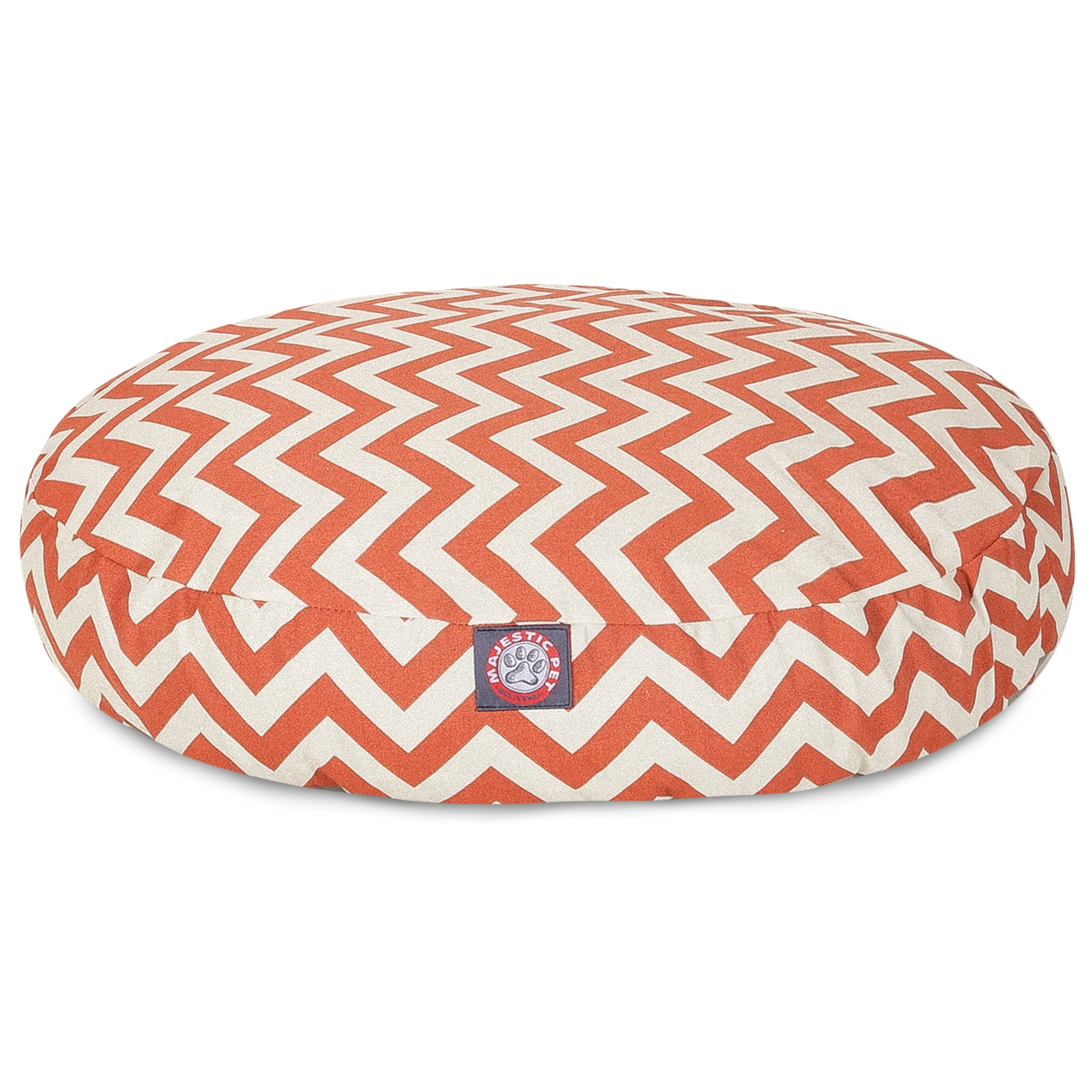 Majestic Pet | Chevron Round Pet Bed For Dogs, Removable Cover, Burnt Orange, Medium