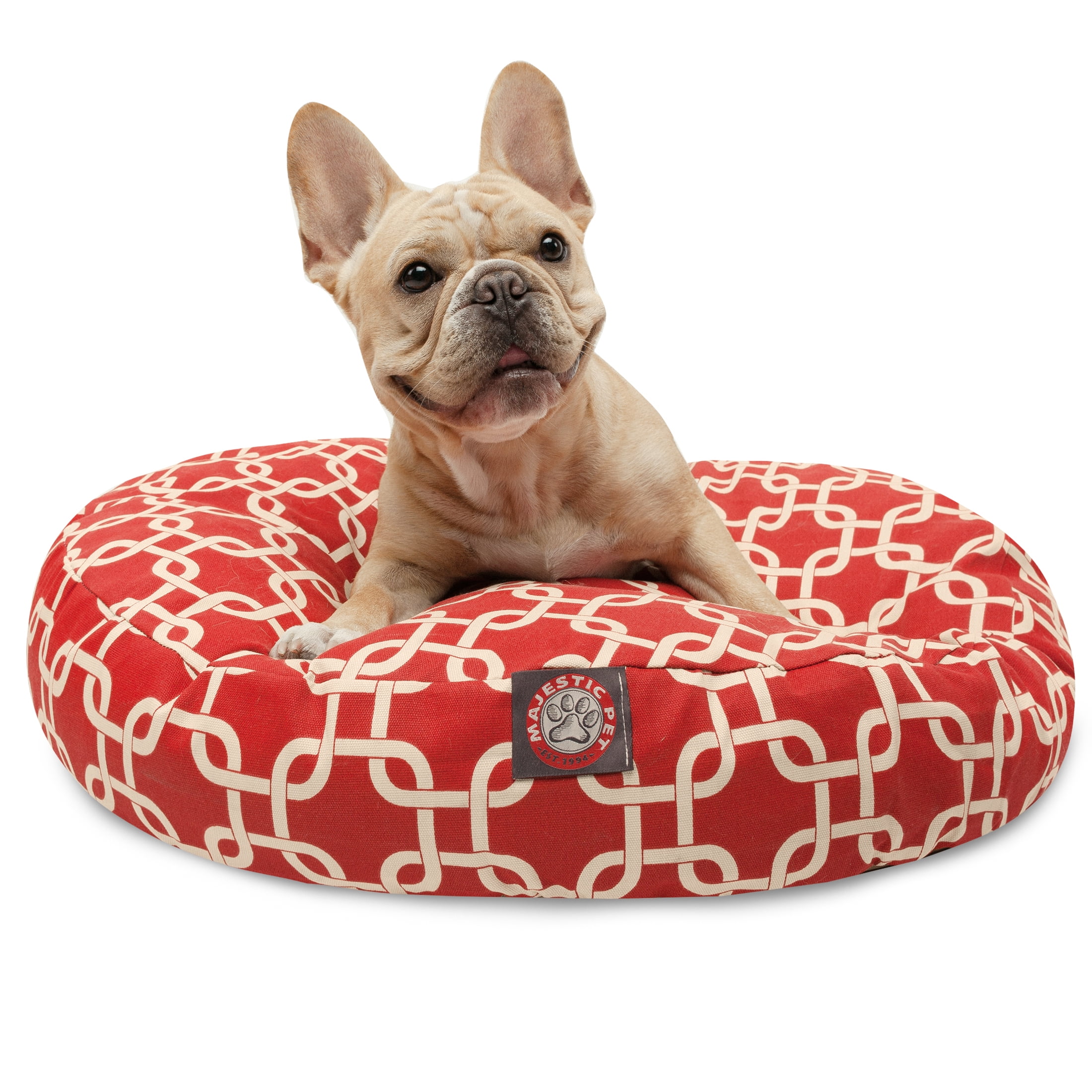 Majestic Pet | Links Round Pet Bed For Dogs, Removable Cover, Red, Small
