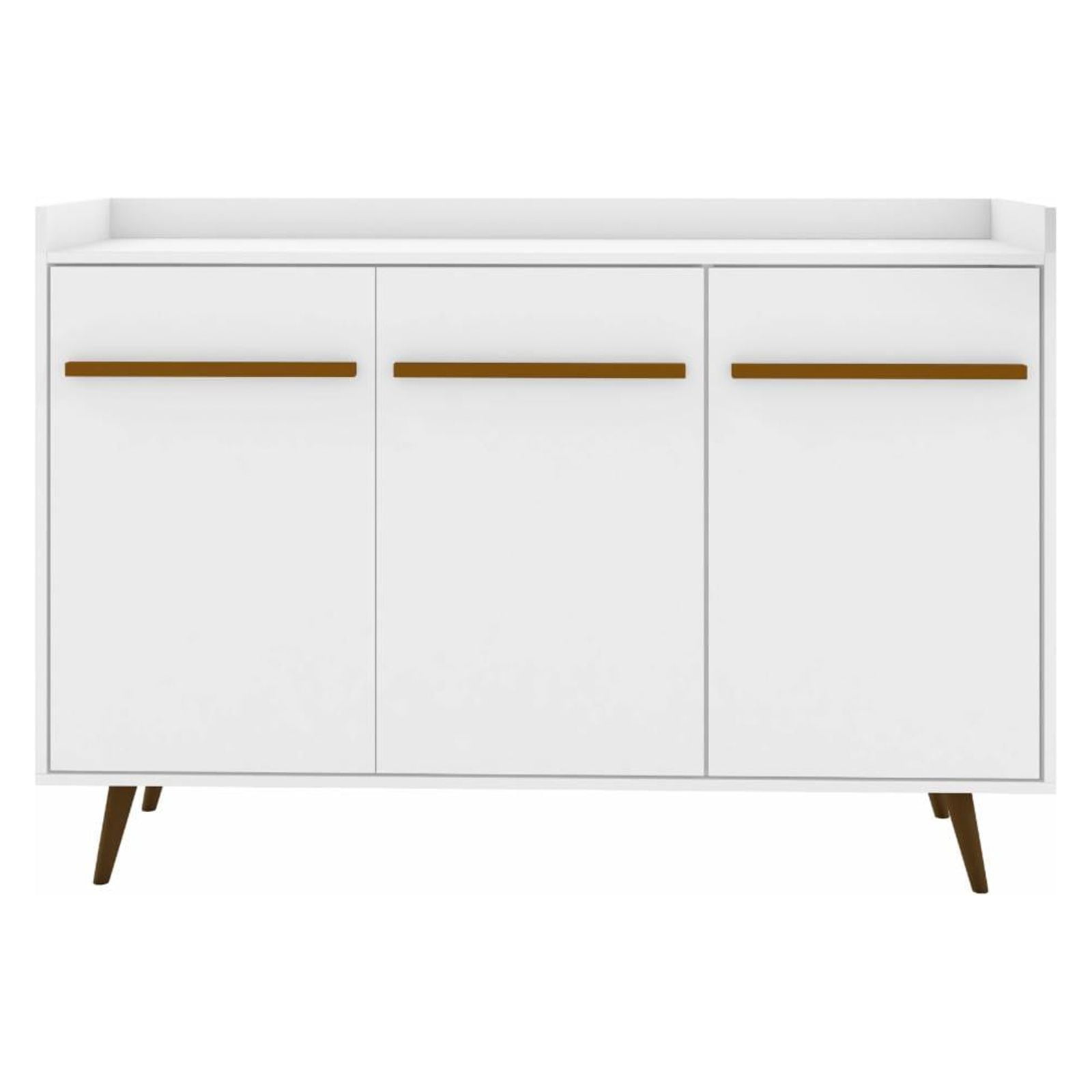 Manhattan Comfort Bradley 4 Shelves Wood Buffet Stand in White