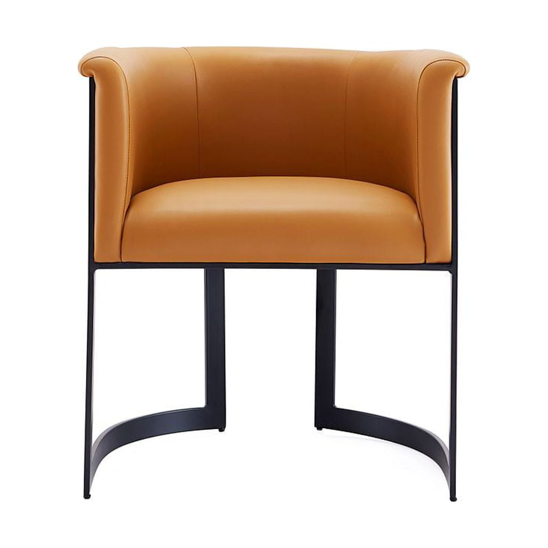 Manhattan Comfort Corso 18.51" Faux Leather Dining Chair in Tan