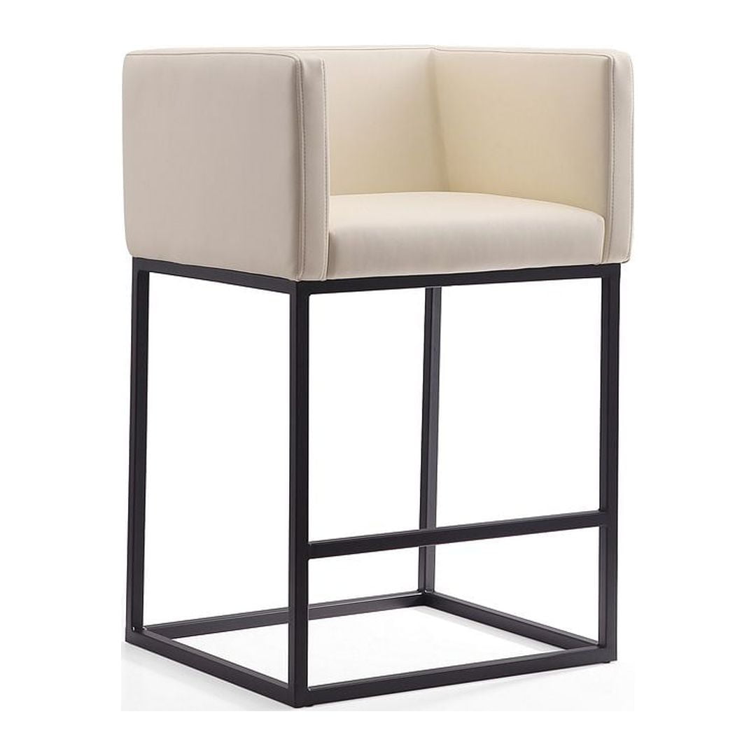 Manhattan Comfort Embassy 25" Faux Leather Counter Stool in Cream