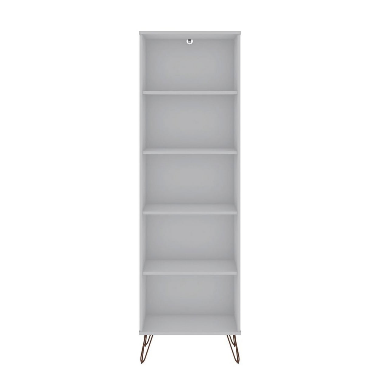 Manhattan Comfort Rockefeller Bookcase 2.0 with 5 Shelves and Metal Legs in White