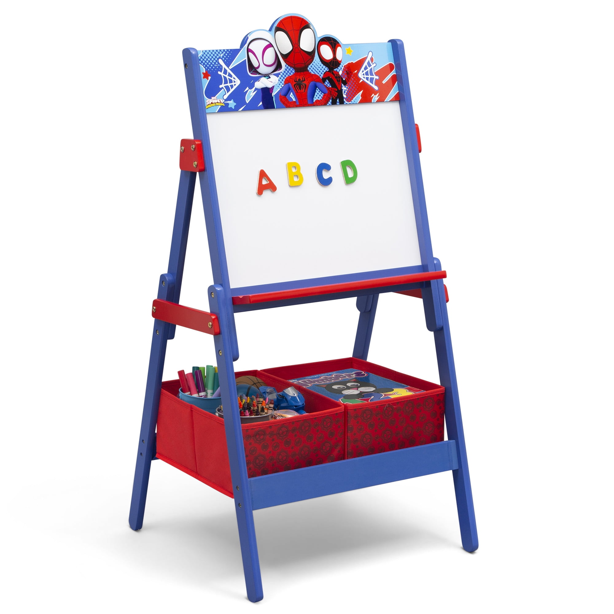 Marvel Spidey and His Amazing Friends Wooden Activity Easel with Storage by Delta Children