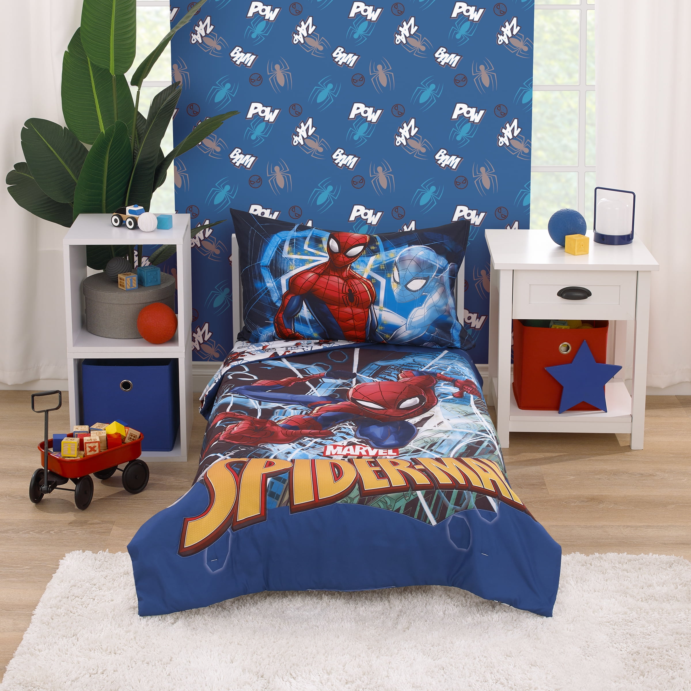 Marvel Spiderman to the Rescue 4 Piece Toddler Bed Set
