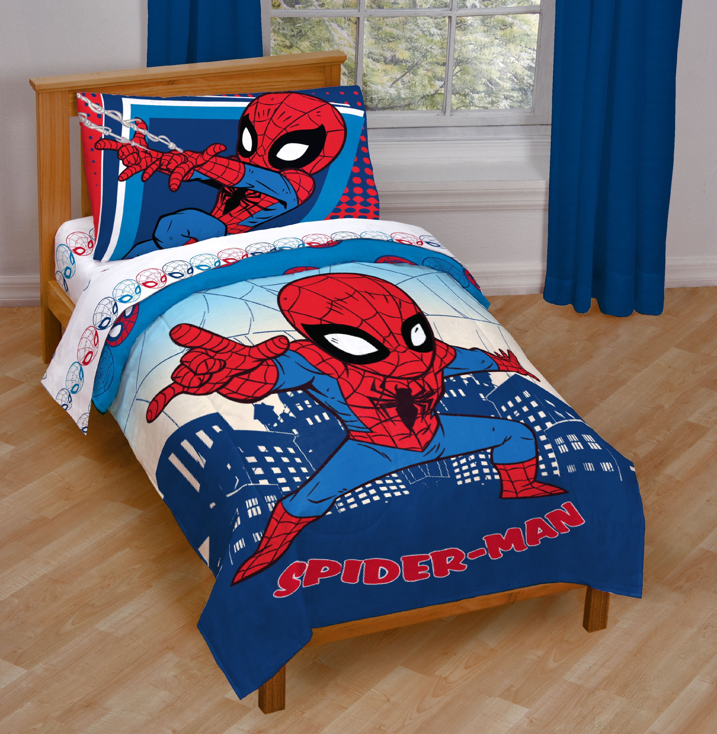 Marvel Super Hero Adventures Go Spidey 4 Piece Toddler/Crib Size Kids Bed Set