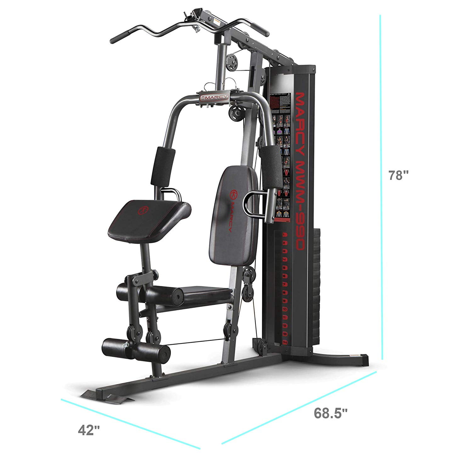 Marcy Dual-Functioning Full Body 150lb Stack Home Gym Workout Machine MWM-990
