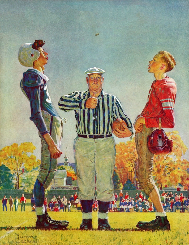Marmont Hill "Coin Toss" by Norman Rockwell Painting Print on Canvas
