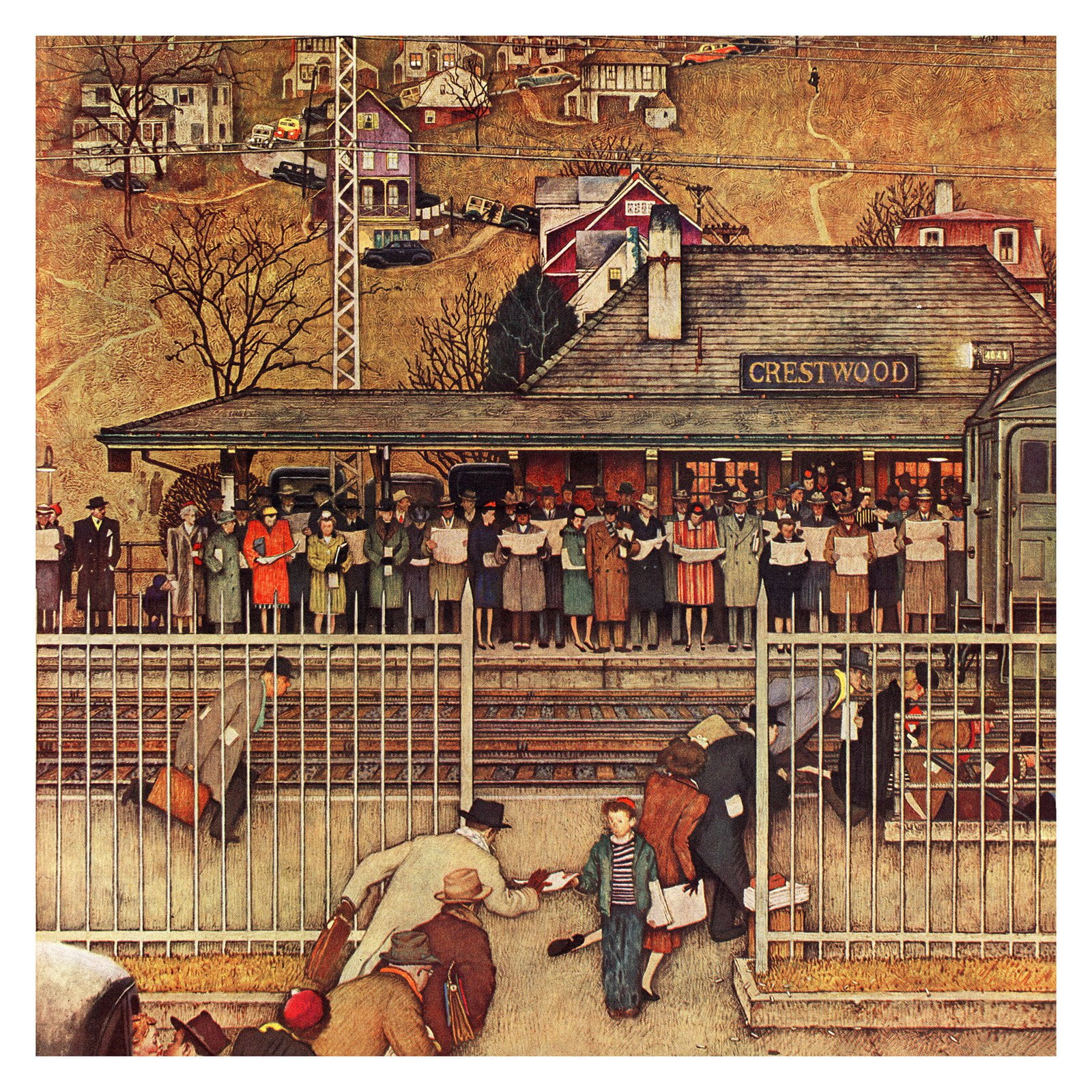 Marmont Hill "Commuters" by Norman Rockwell Painting Print on Canvas