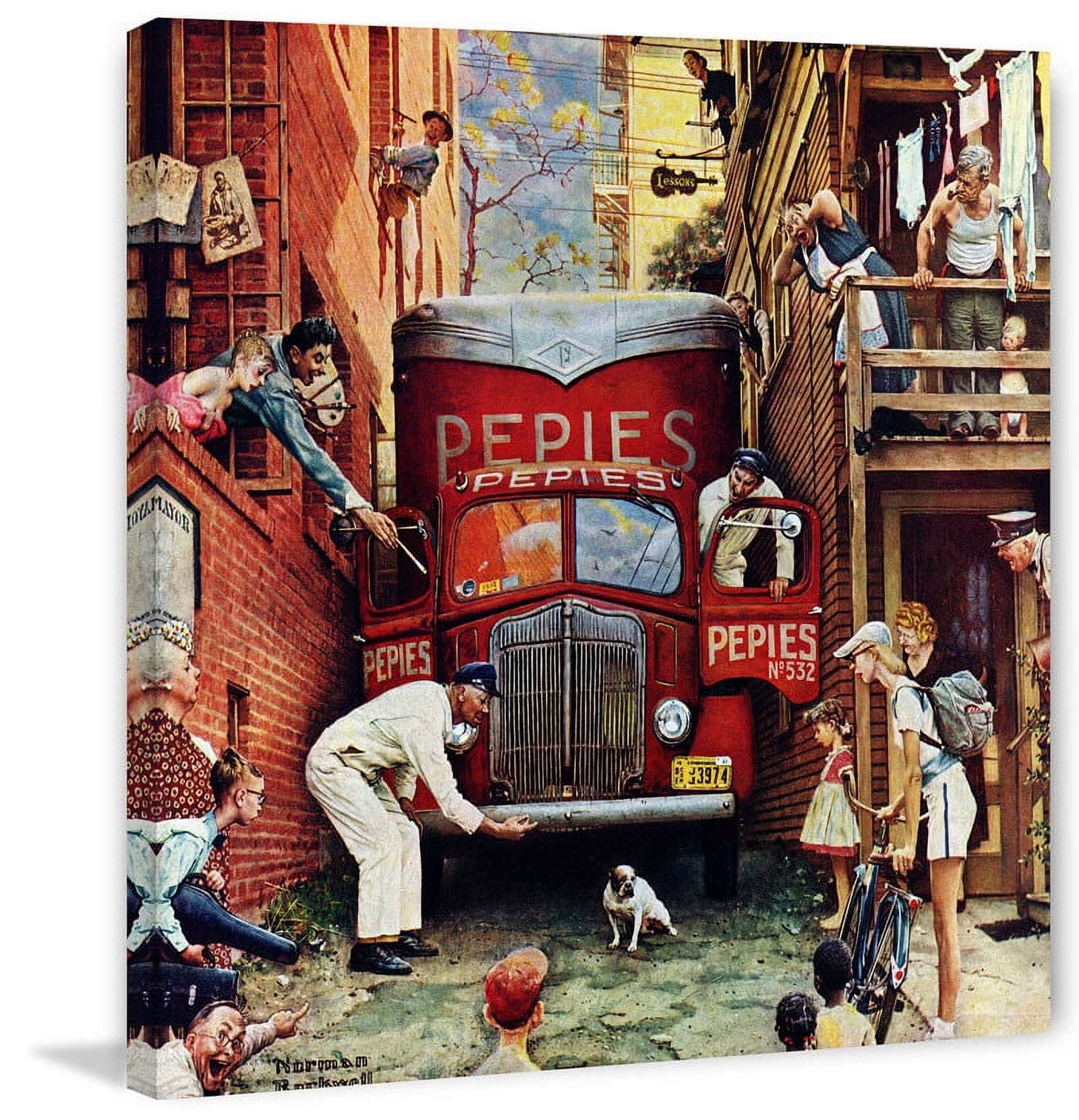 Marmont Hill "Road Block" by Norman Rockwell Painting Print on Canvas