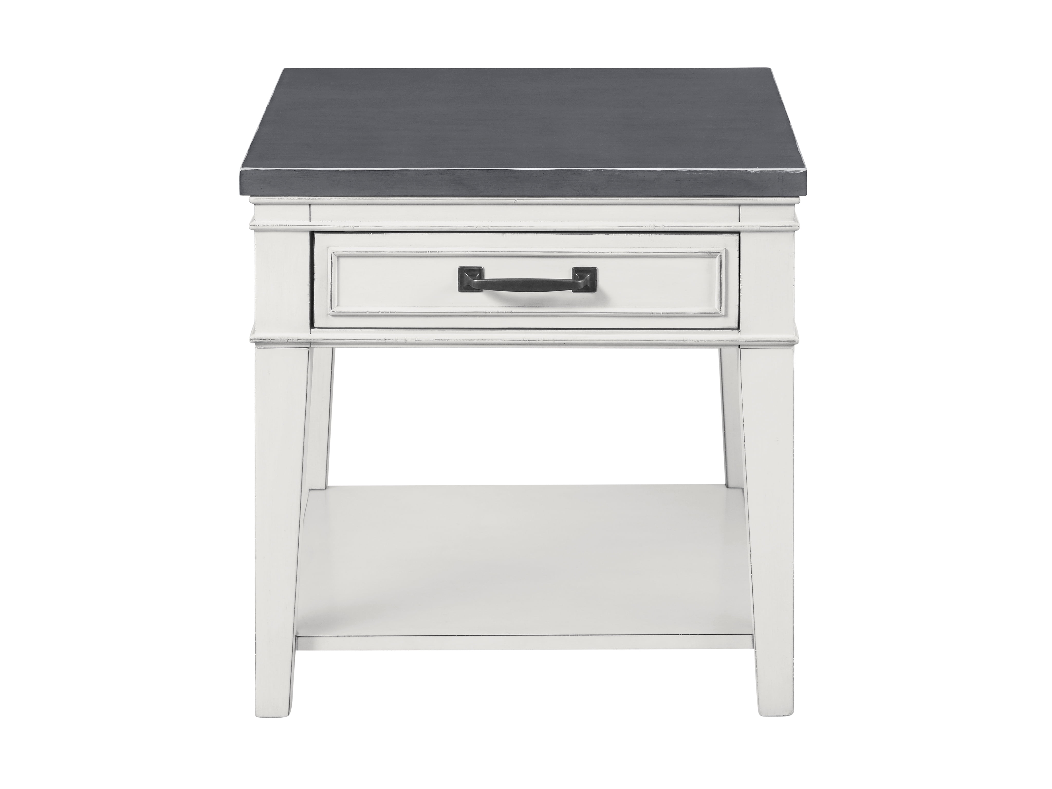 Martin Svensson Home Del Mar End Table Antique White and Grey