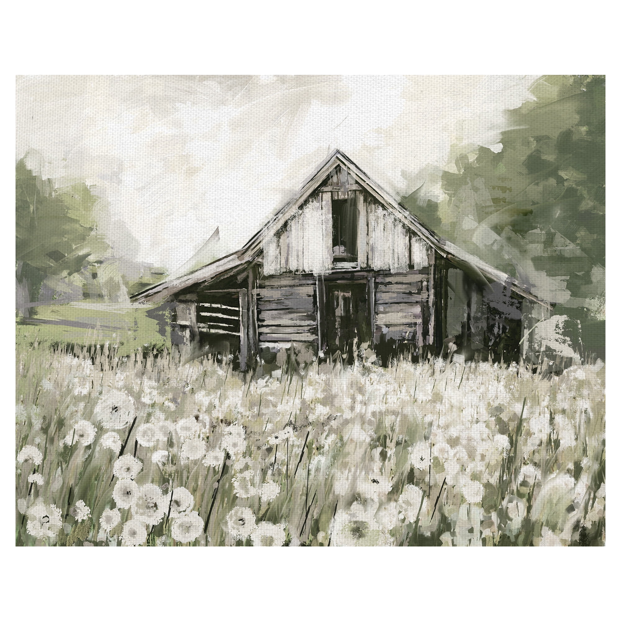 Masterpiece Art Gallery Dandelion Barn By Studio Arts Canvas Art Print 22" x 28"