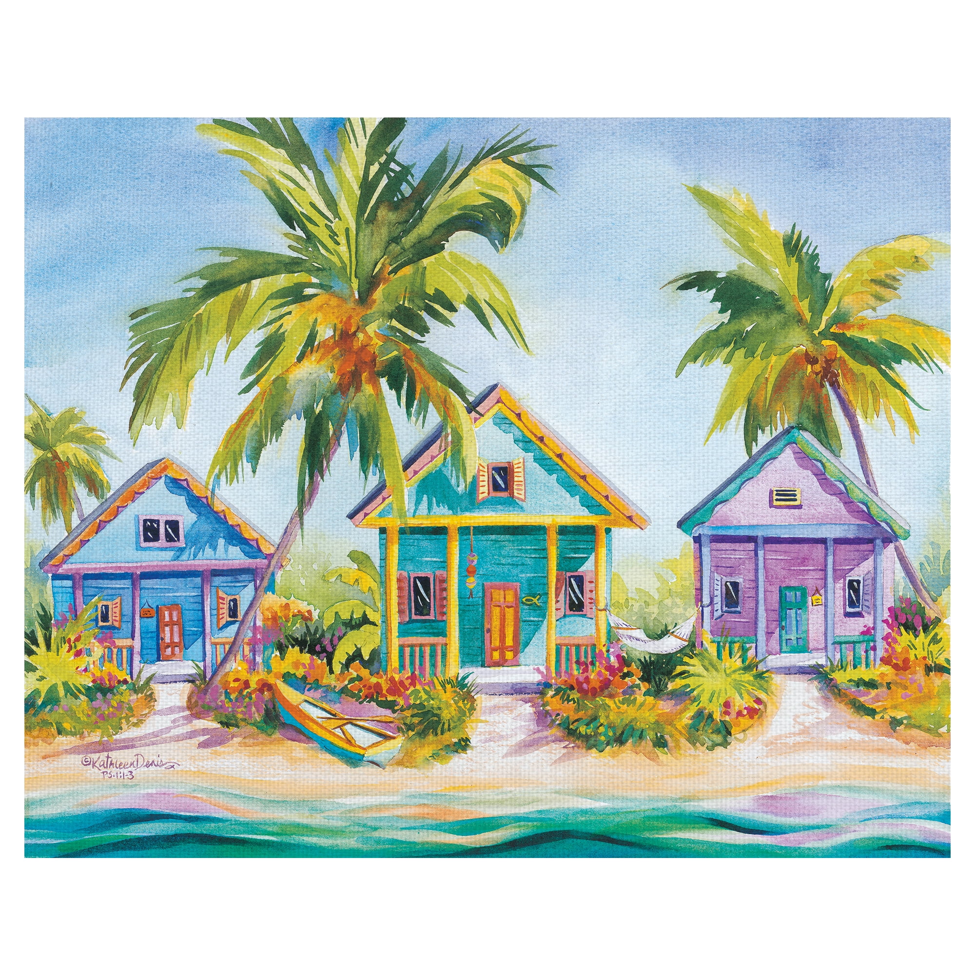 Masterpiece Art Gallery Island Charm Beach House By Kathleen Denis Canvas Art Print 22" x 28"