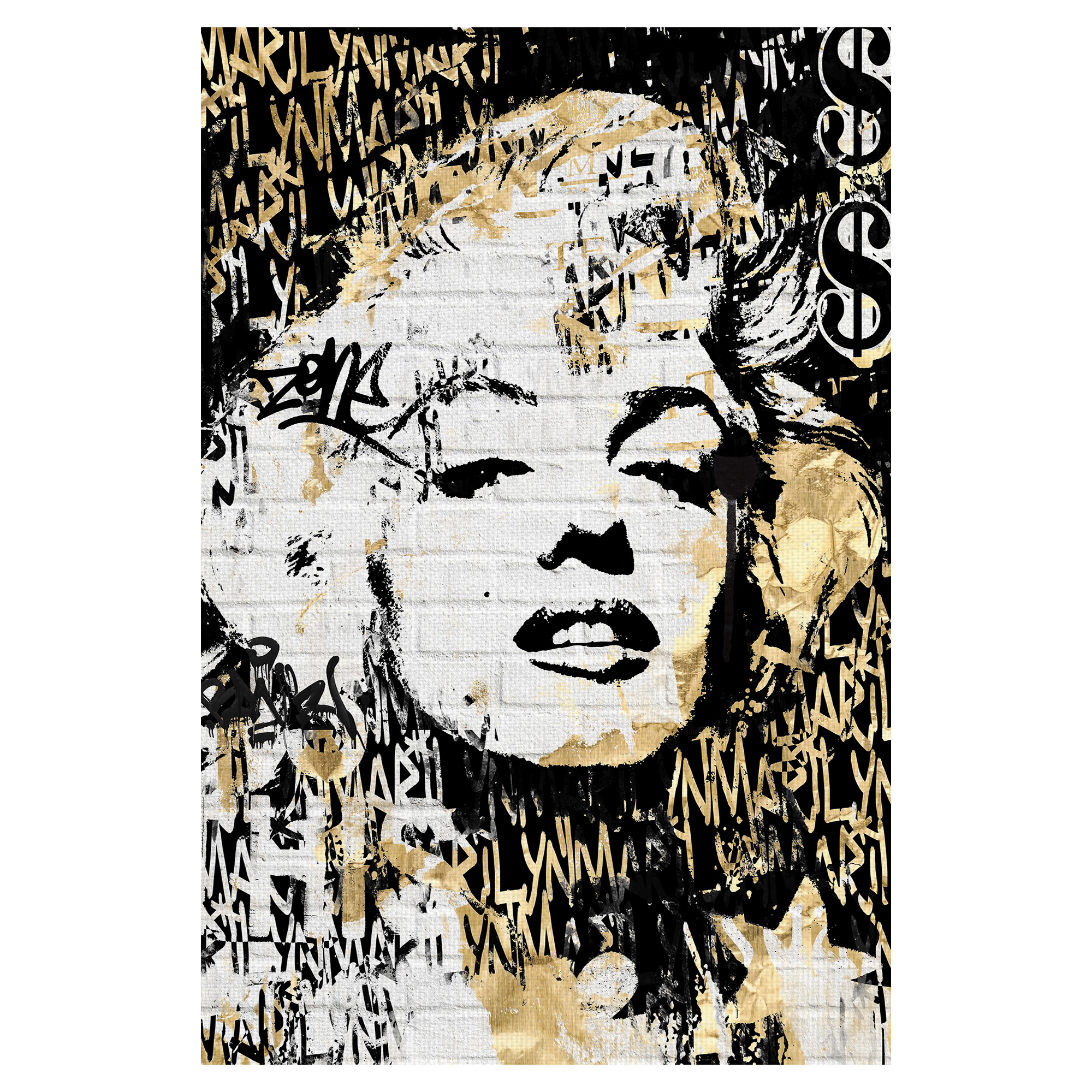 Masterpiece Art Gallery Marilyn In Gold By Belle Maison Canvas Art Print 24" x 36"