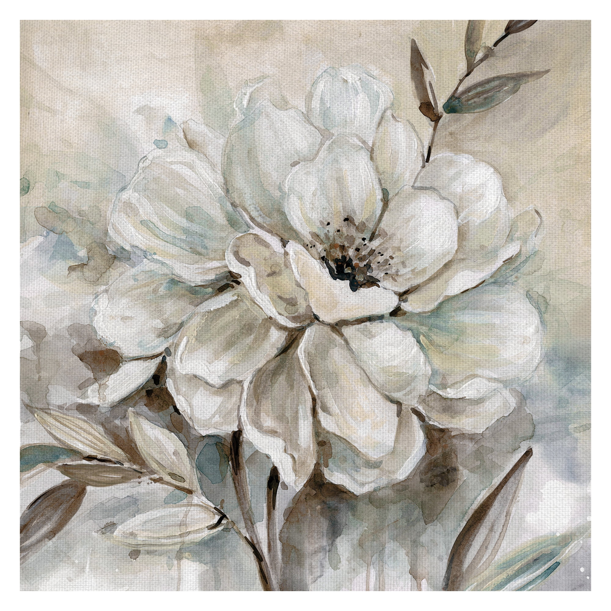 Masterpiece Art Gallery Neutral Bloom I Flower By Carol Robinson Canvas Art Print35" x 35"