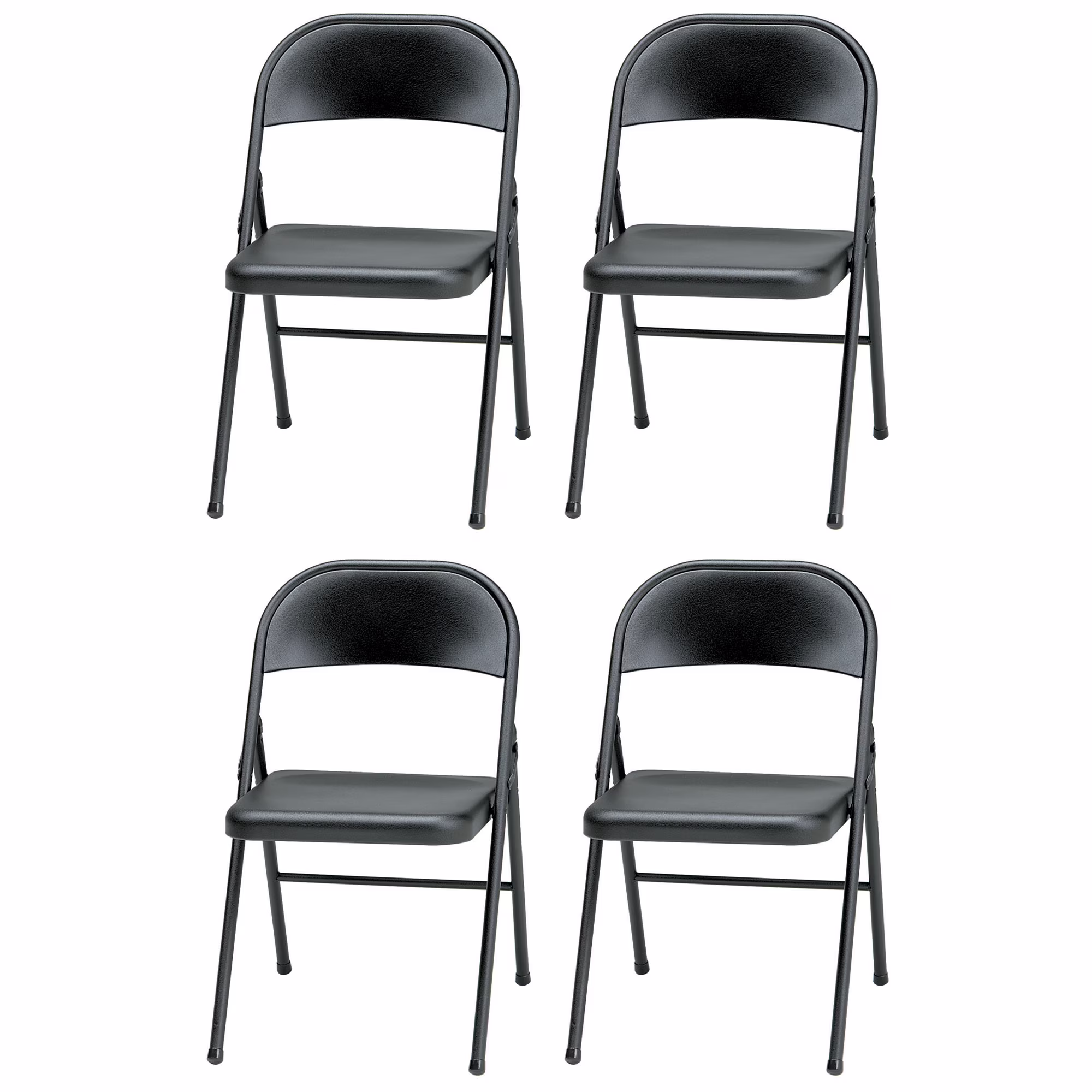 Meco Sudden Comfort All Steel Folding Chair, Black, 4 Pack