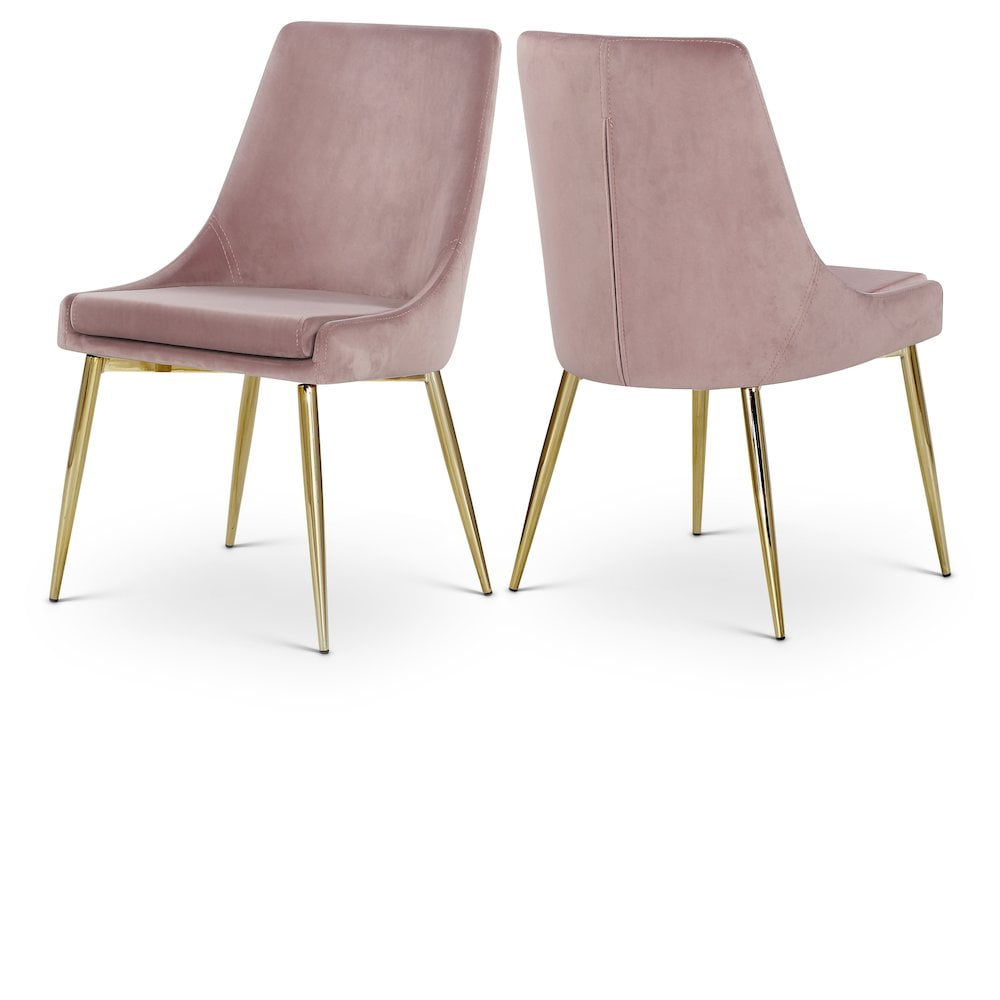 Meridian Furniture Karina Pink Velvet Dining Chair (Set of 2)