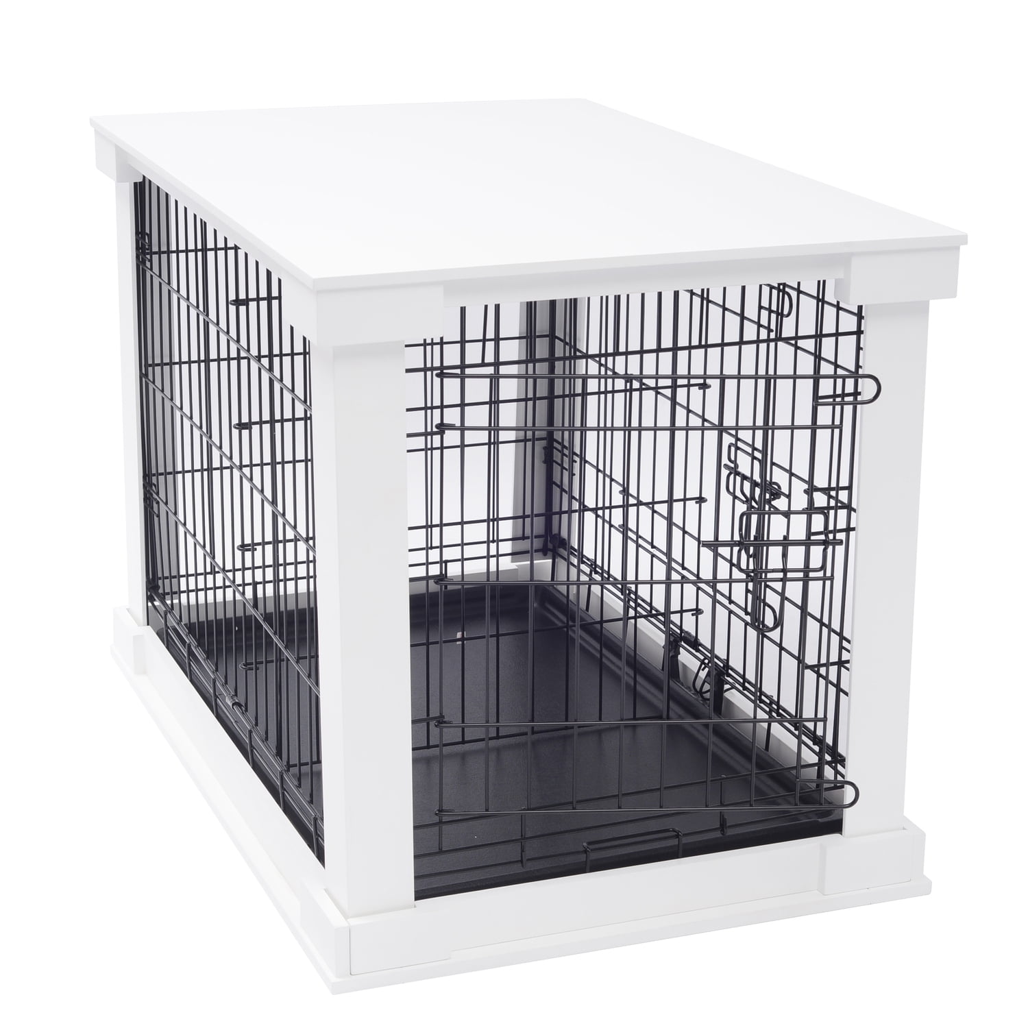 Cage with Crate Cover, White, Large