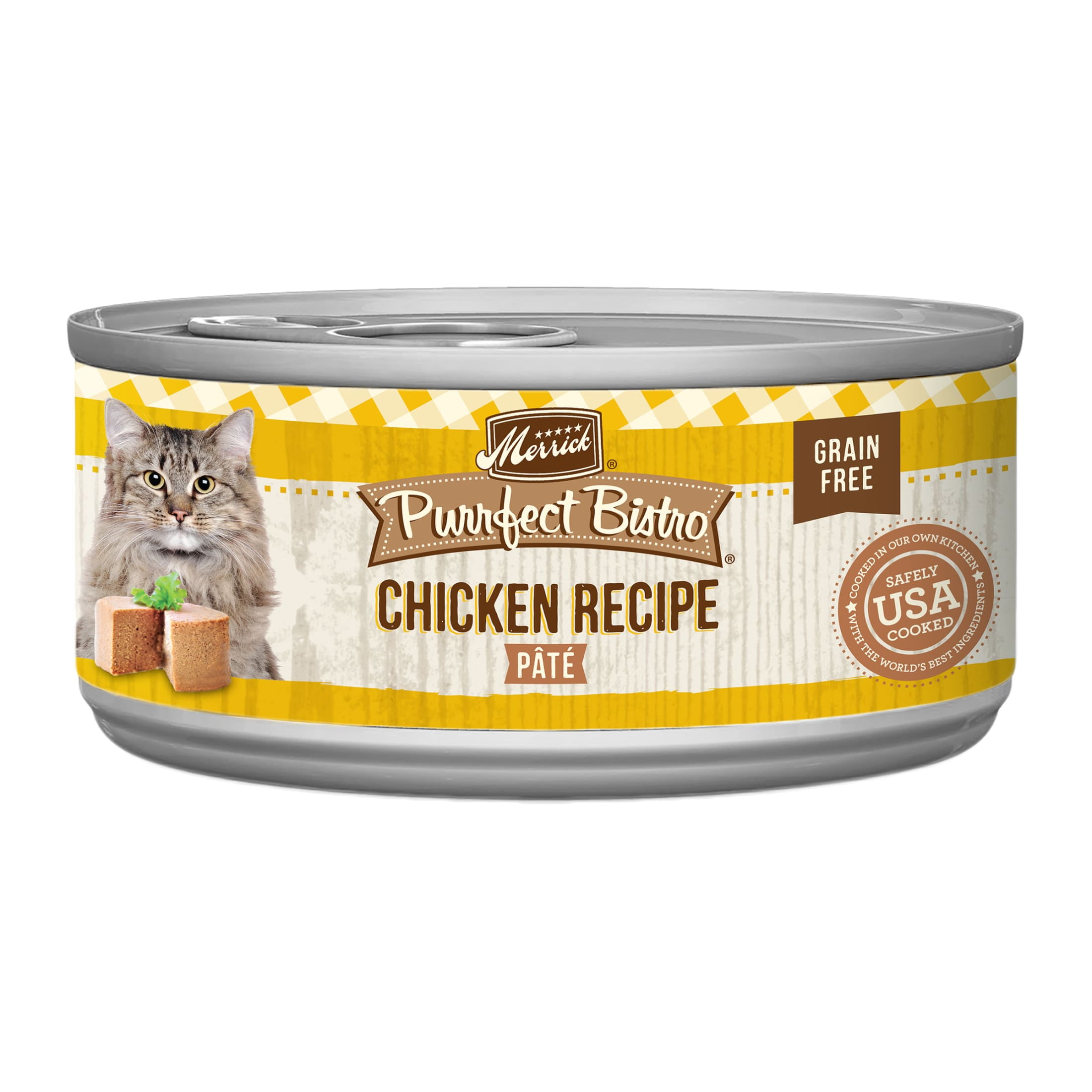 Merrick Purrfect Bistro, Grain Free High Protein Chicken, Wet Cat Food Pate, 24 Count, 3 oz Cans