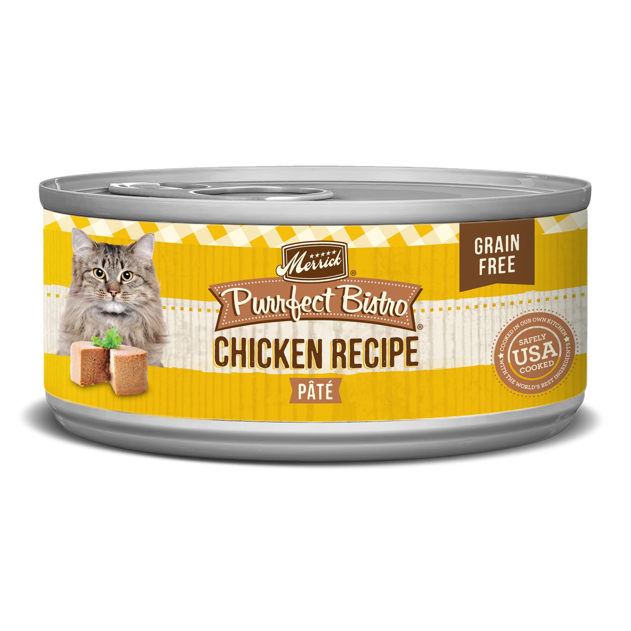 Merrick Purrfect Bistro, Grain Free High Protein Chicken, Wet Cat Food Pate, 5 oz Cans, 24 Pack