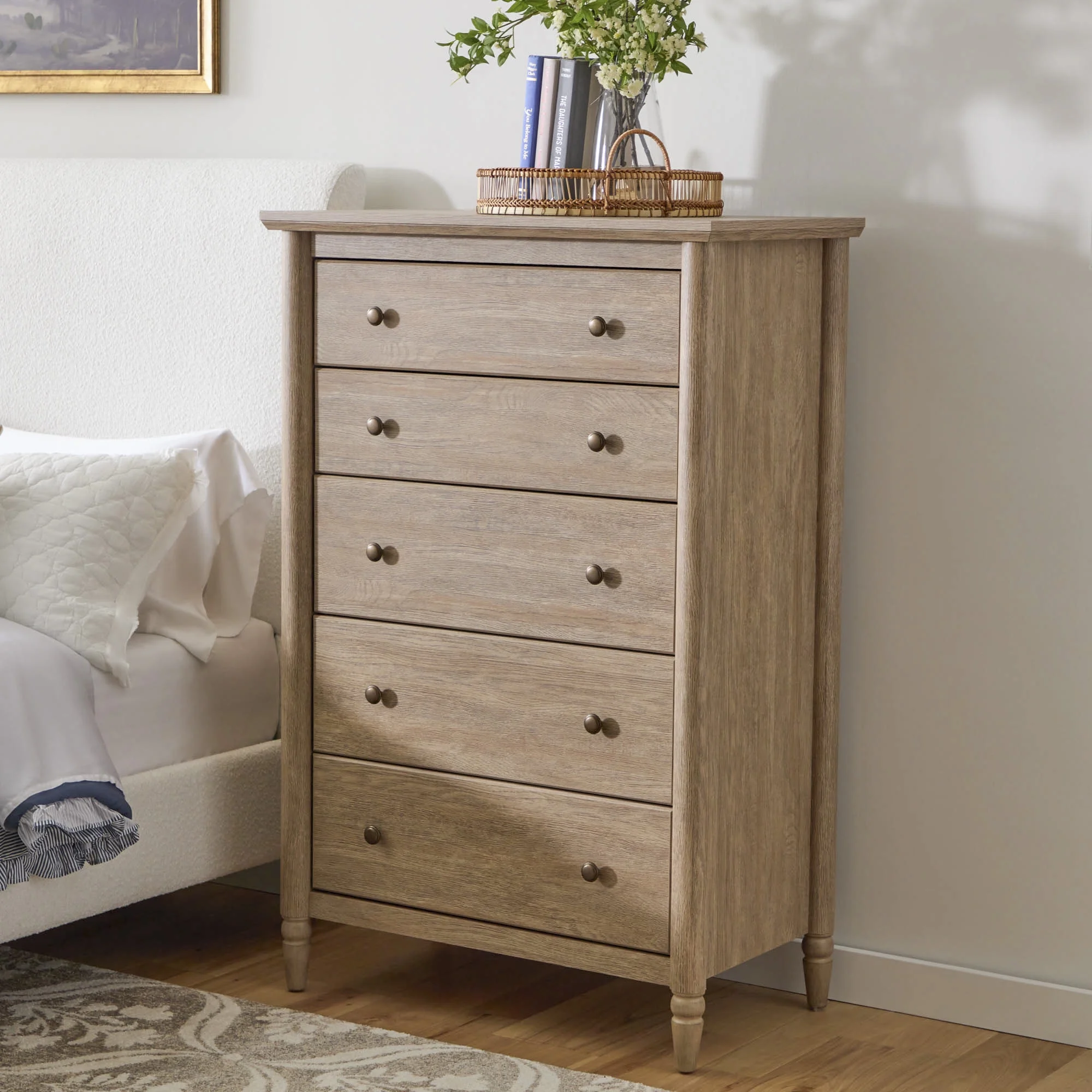 My Texas House Monroe 5-Drawer Dresser, Brushed Oak Finish