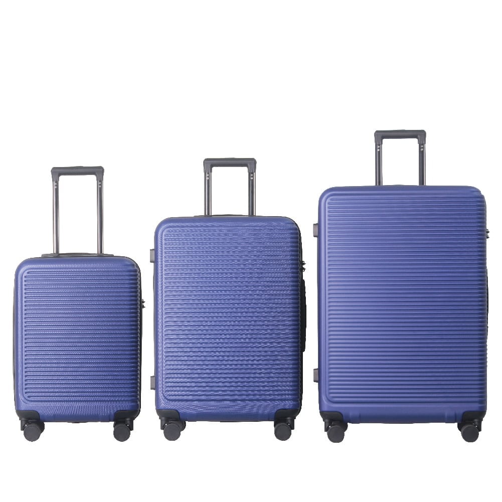 MAYEERTY 3-Piece ABS Luggage Set, Spinner Wheels, TSA Lock, Lightweight Suitcase, Dark Blue