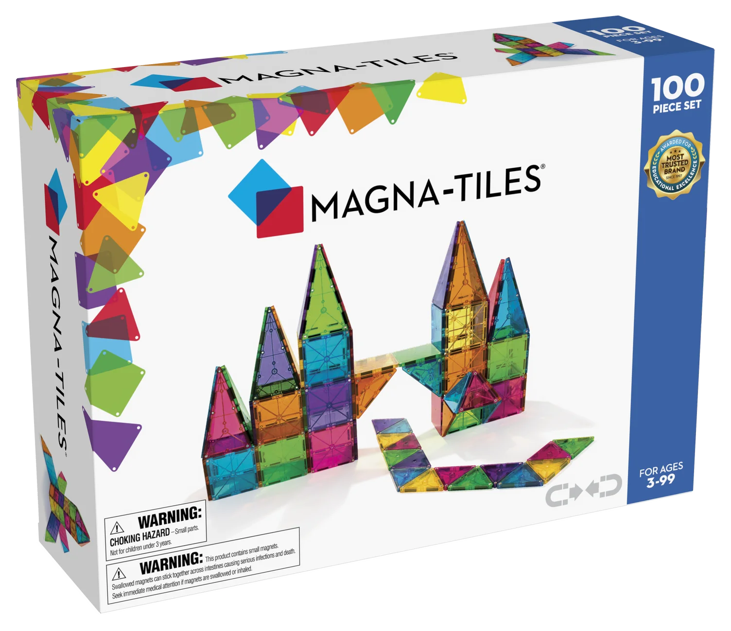 MAGNA-TILES Classic 100-Piece Magnetic Construction Set, The ORIGINAL Magnetic Building Brand