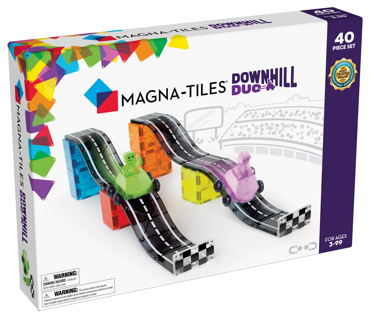 MAGNA-TILES® Downhill Duo 40-Piece Magnetic Construction Set, Ages 3+