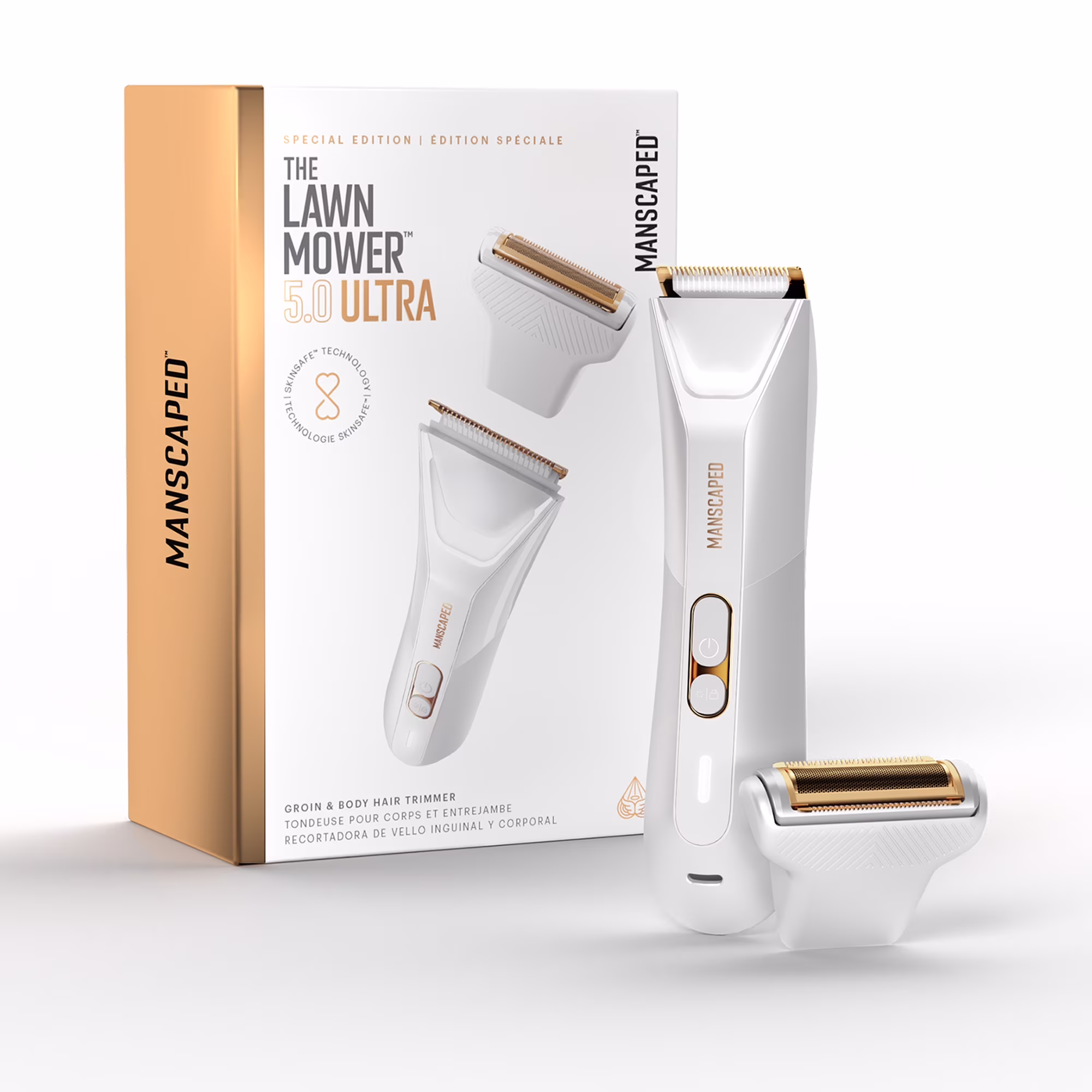 MANSCAPED® the Lawn Mower® 5.0 Ultra Men's Electric Groin and Body Hair Trimmer, White Hot