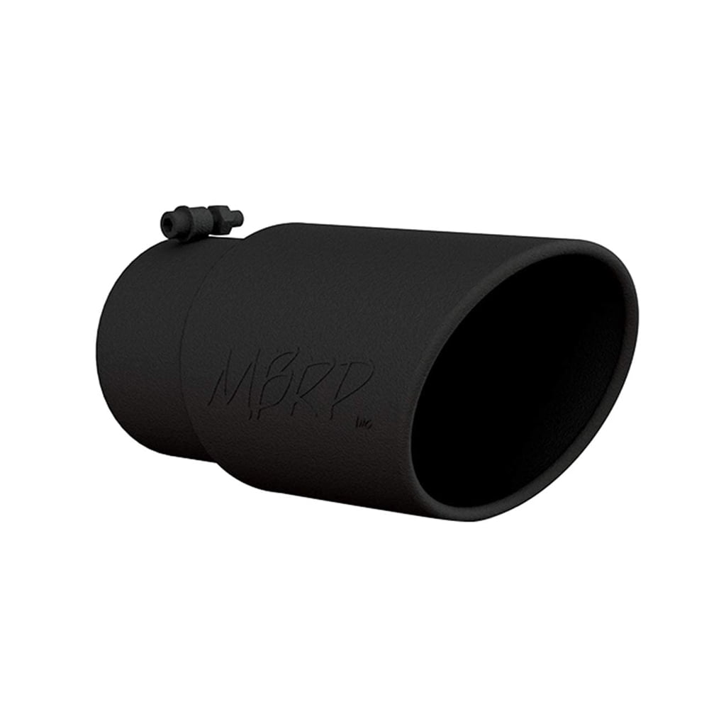 MBRP T5075 5" Inlet 6" Outlet 12" Length Angled Car Exhaust Tip, Black
