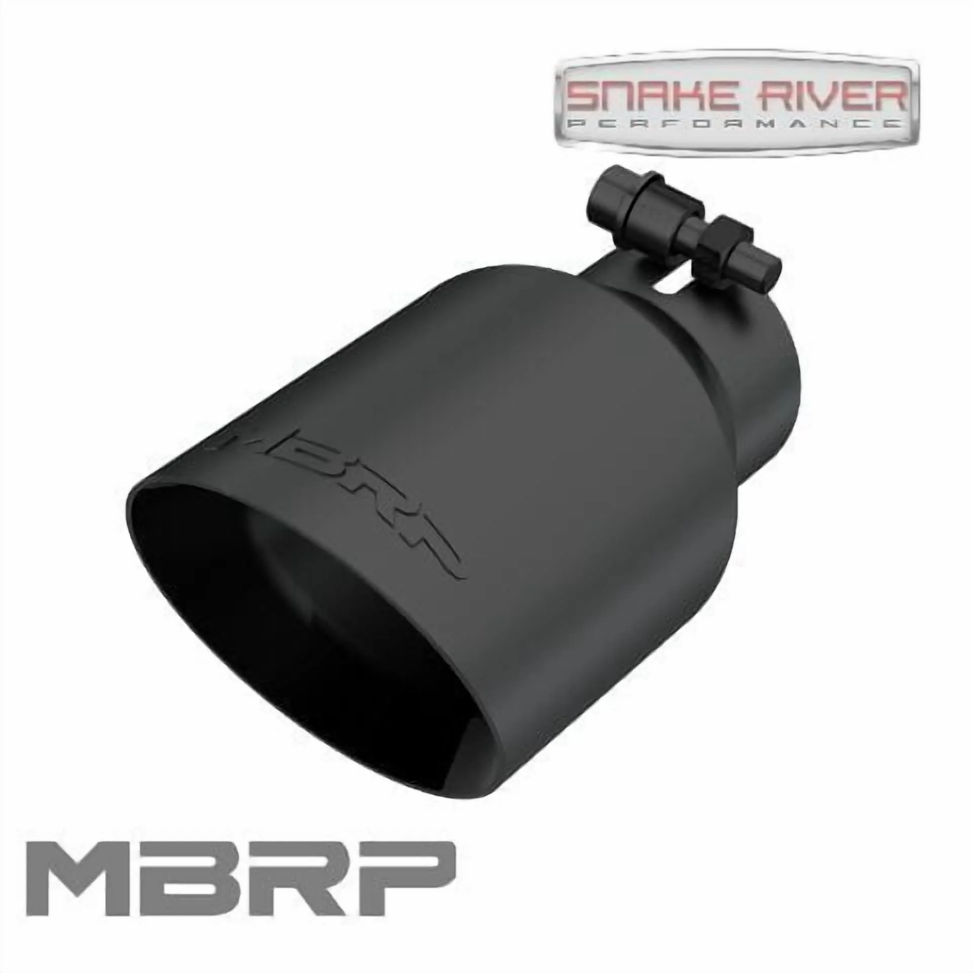 MBRP Universal 4in OD Dual Wall Angled 2.5in Inlet 8in Lgth Exhaust Tip - Black